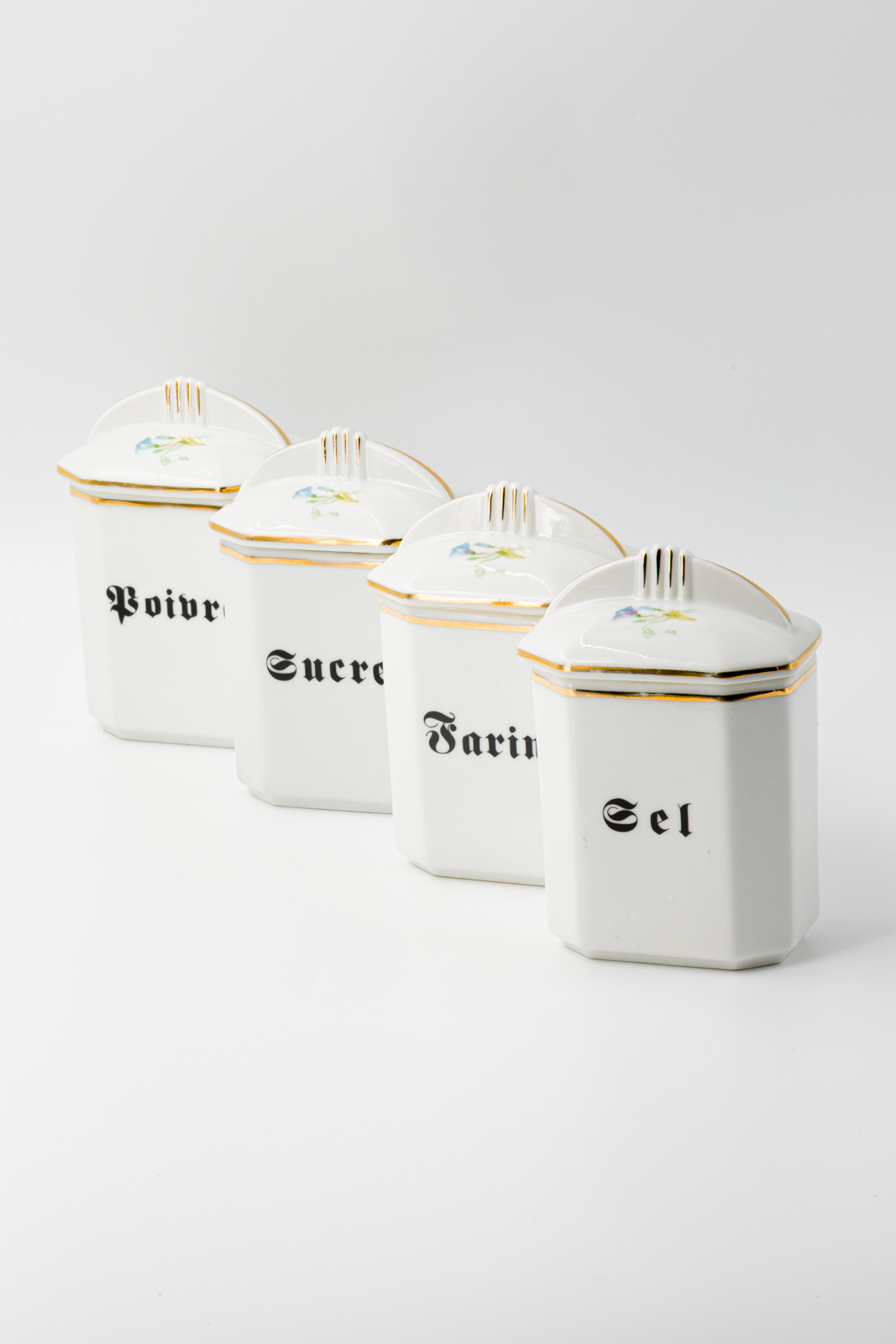 Pots de cuisine en porcelaine MP Samie – Lot de 4 – Style rétro campagne