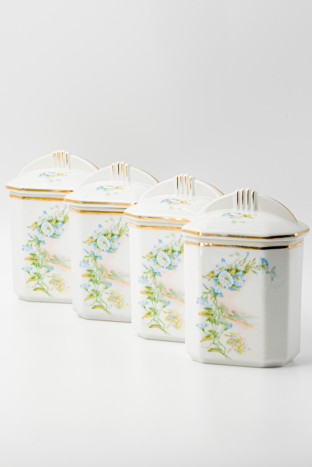 Pots de cuisine en porcelaine MP Samie – Lot de 4 – Style rétro campagne