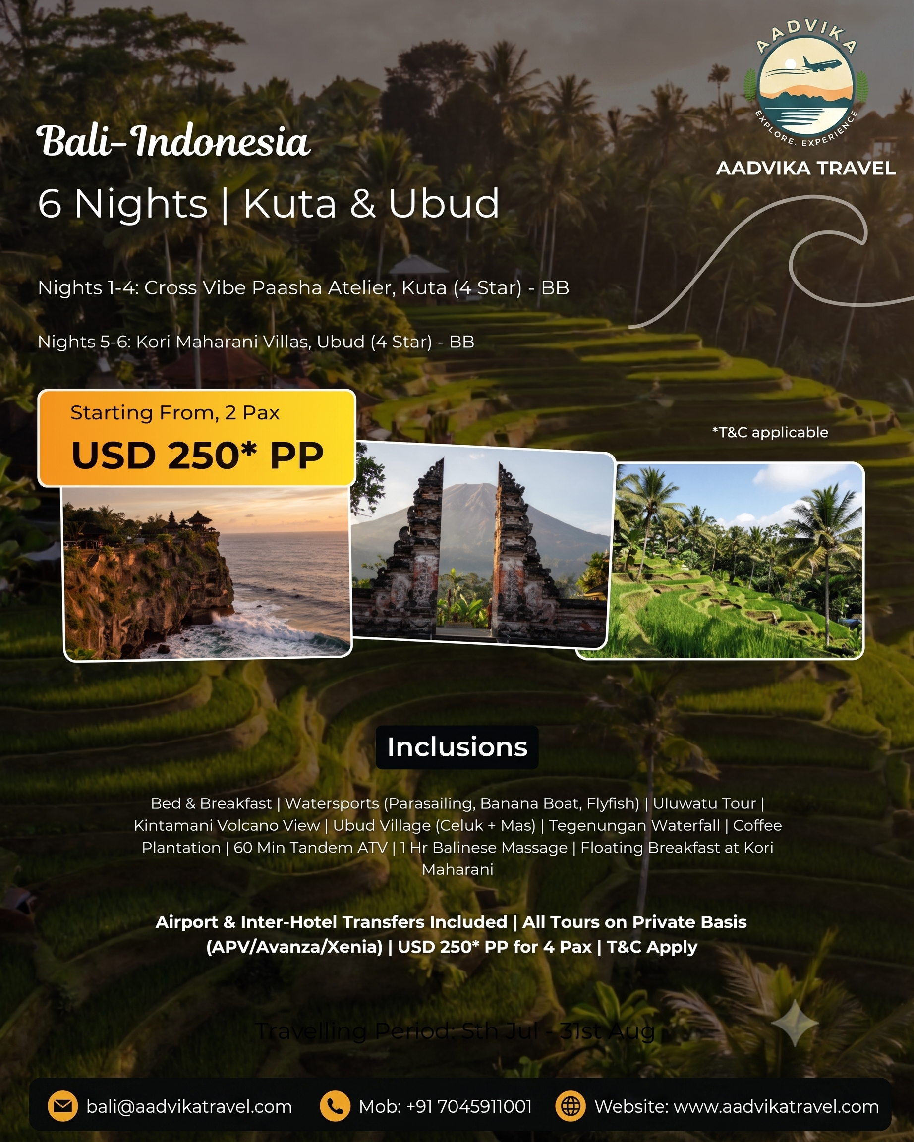 Bali Getaway Holiday Package - 6 Nights, 7 Day
