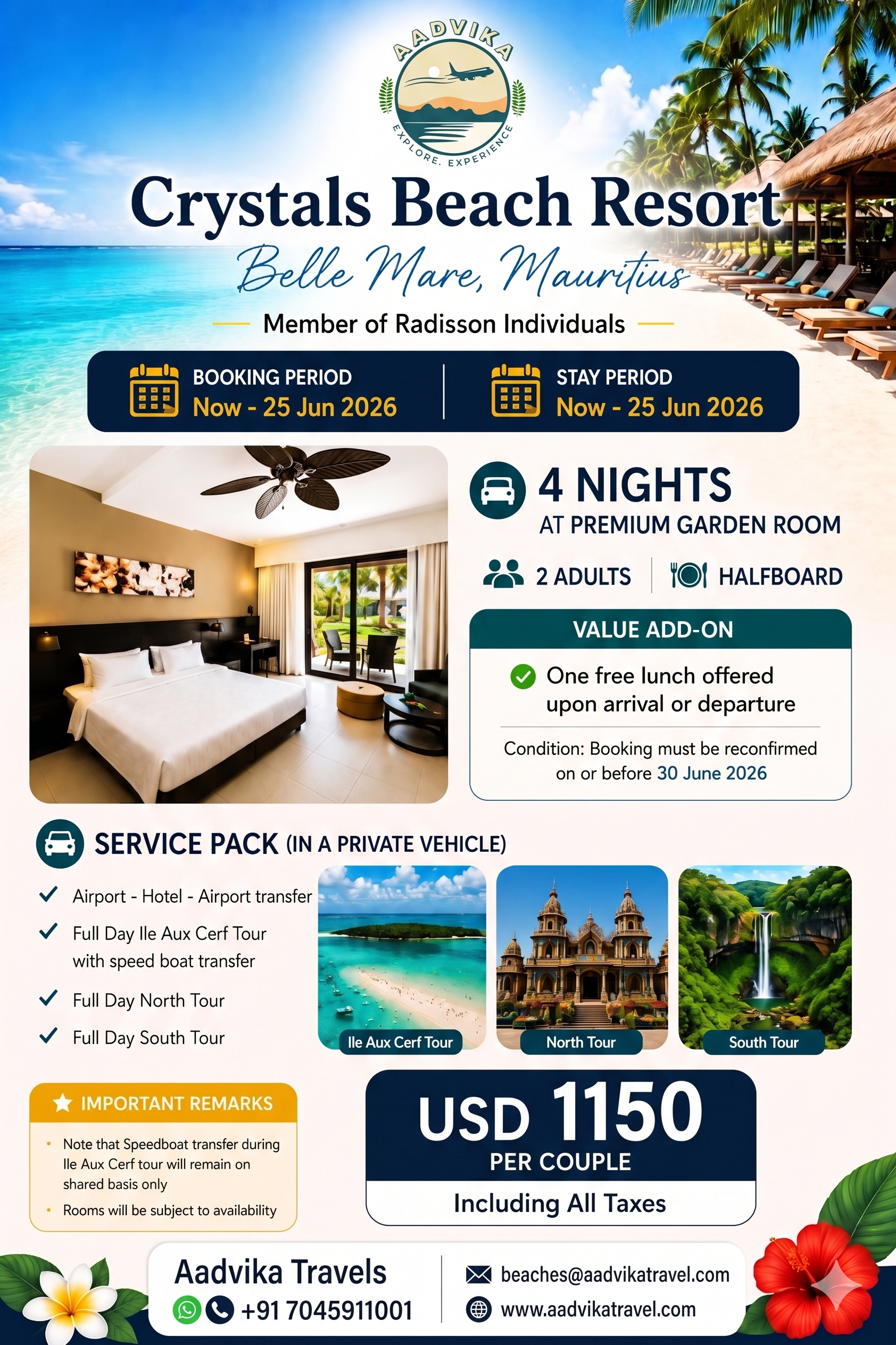 MAURITIUS | 4N | CRYSTALS BEACH RESORT