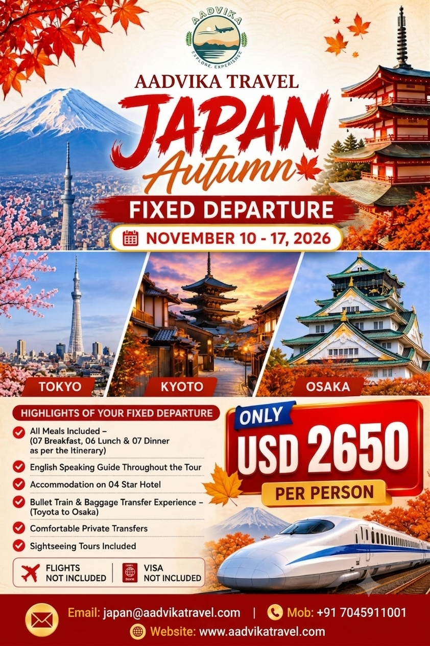 Japan Autumn Fixed Departure Tour - Tokyo, Kyoto & Osaka (8 Days)