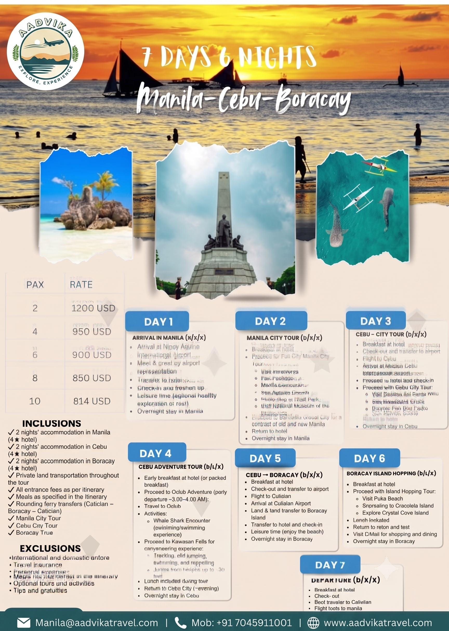 PHILIPPINES ISLAND DISCOVERY | MANILA CEBU BORACAY 6N