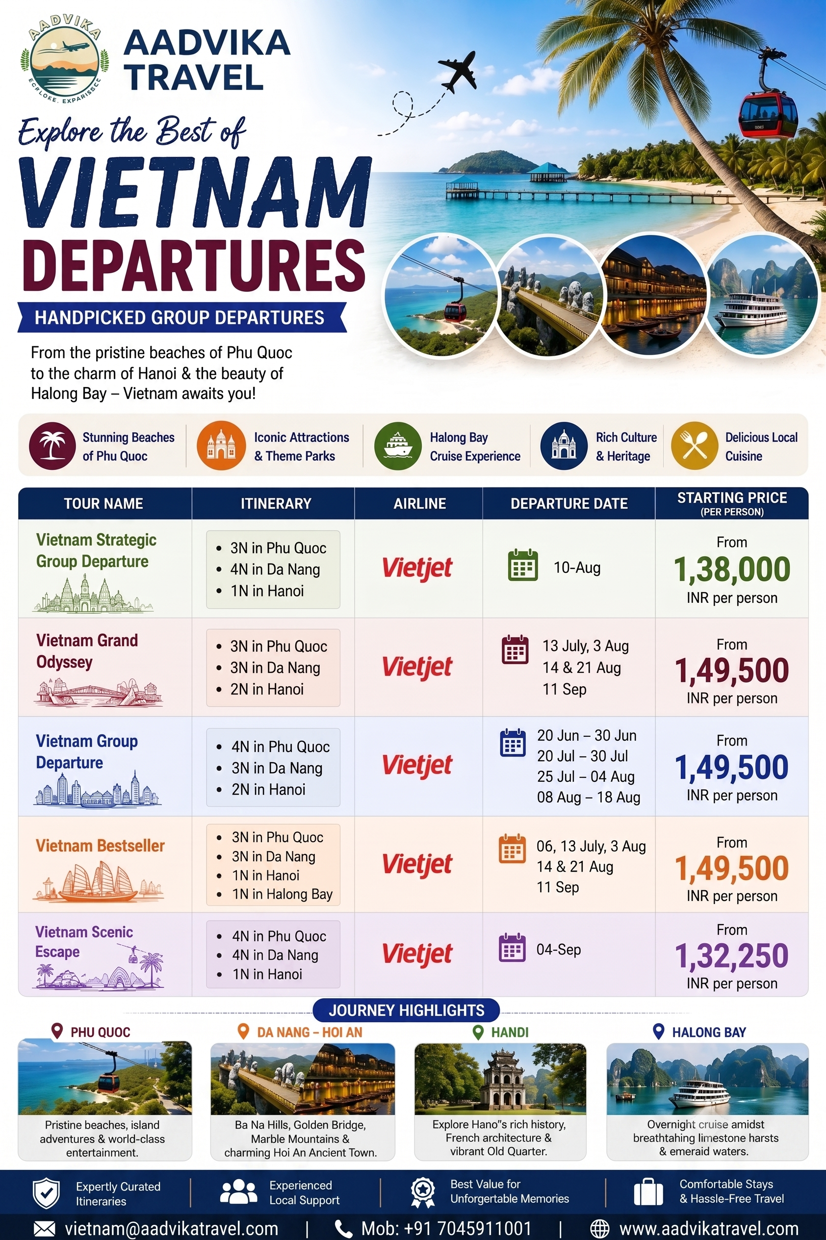 Vietnam Handpicked Group Departures - Multi-Destination Packages