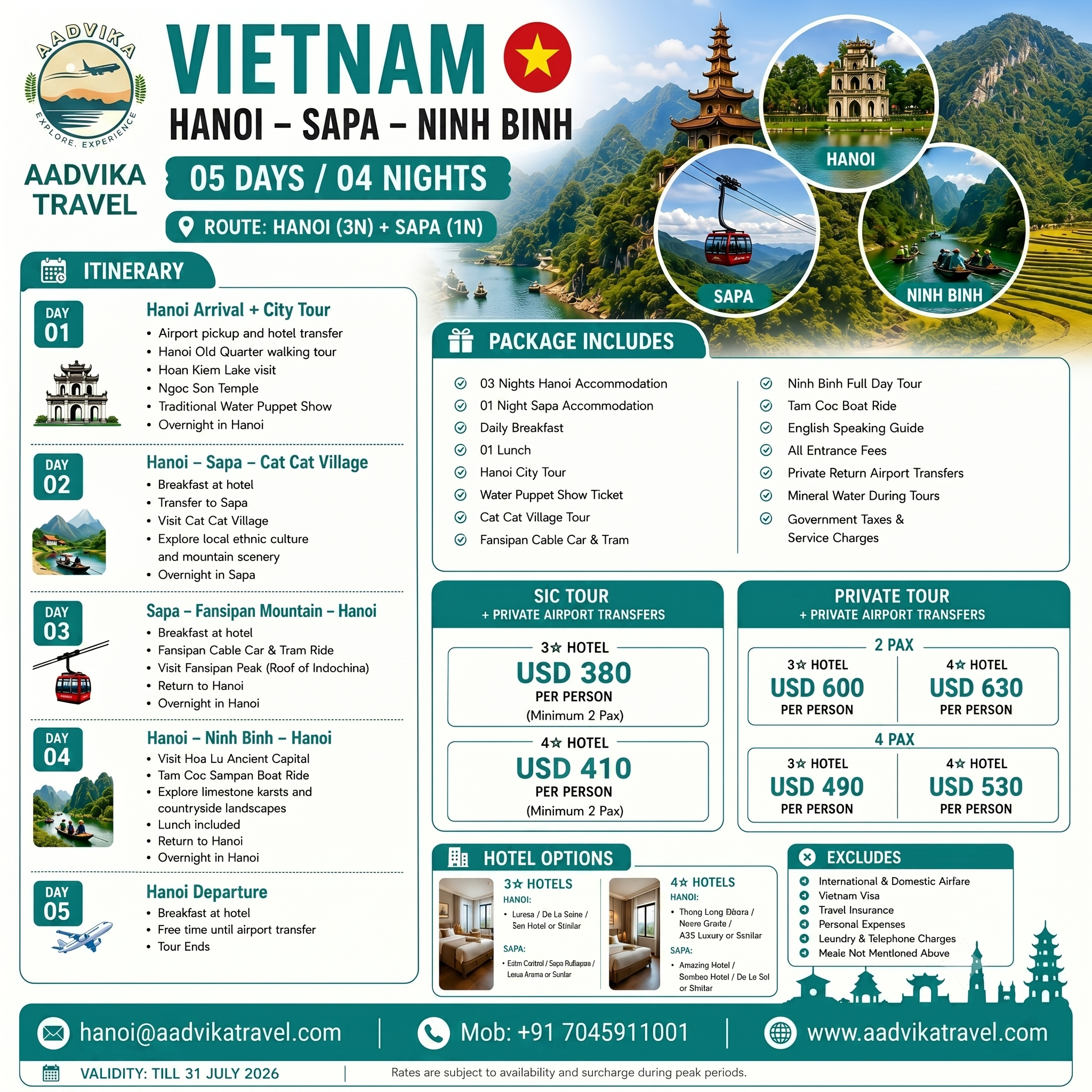 Vietnam Unbound: Hanoi - Sapa - Ninh Binh (5D / 4N)