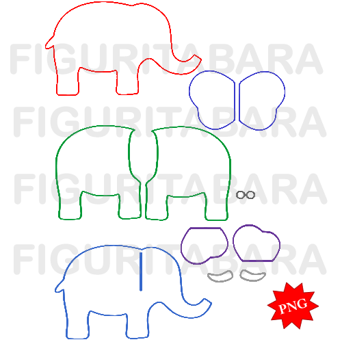 Archivo Vectorial para Corte en Fomi Elefante (SVG, PDF, PNG, JPG)