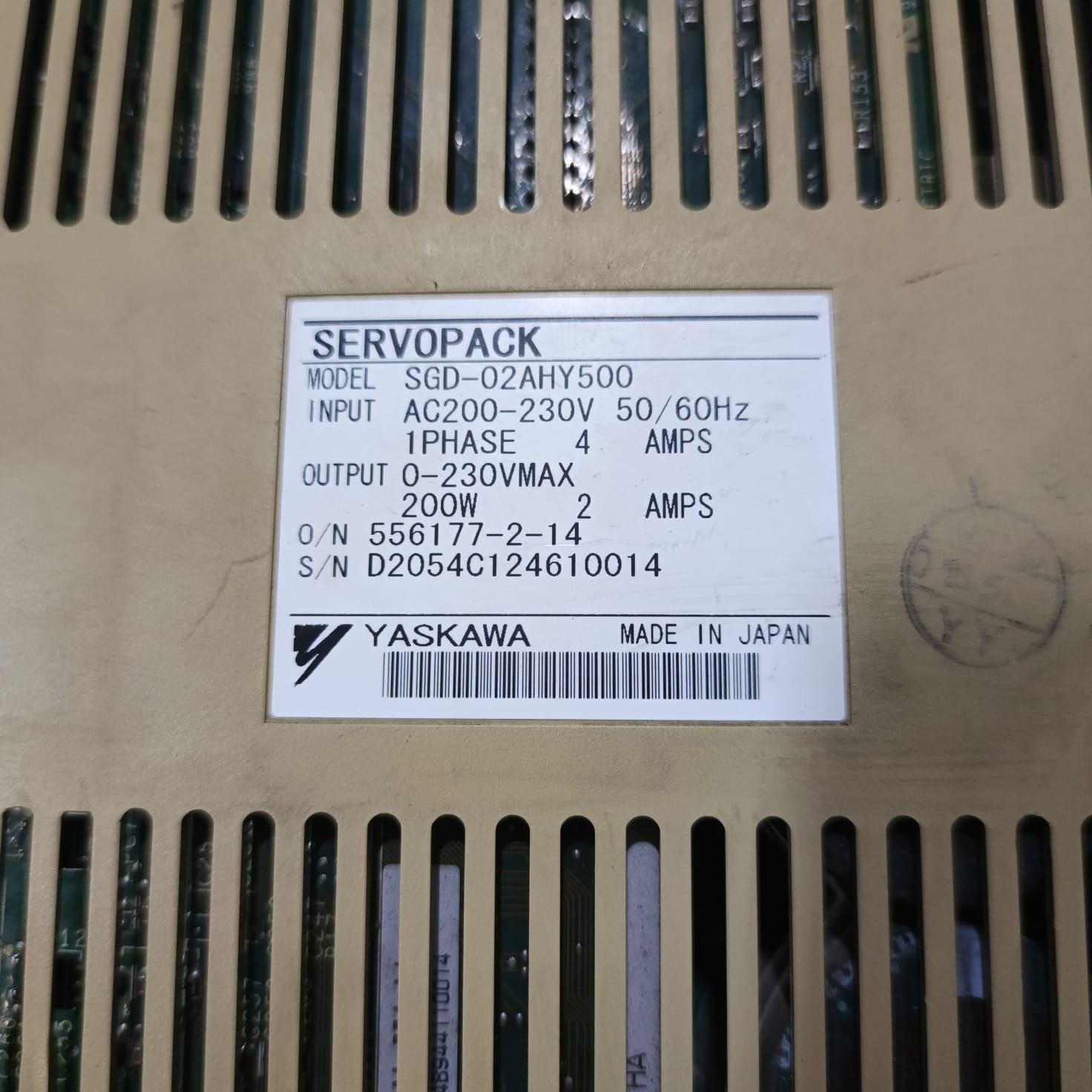YASKAWA SERVOPACK SGD-02AH Y500 