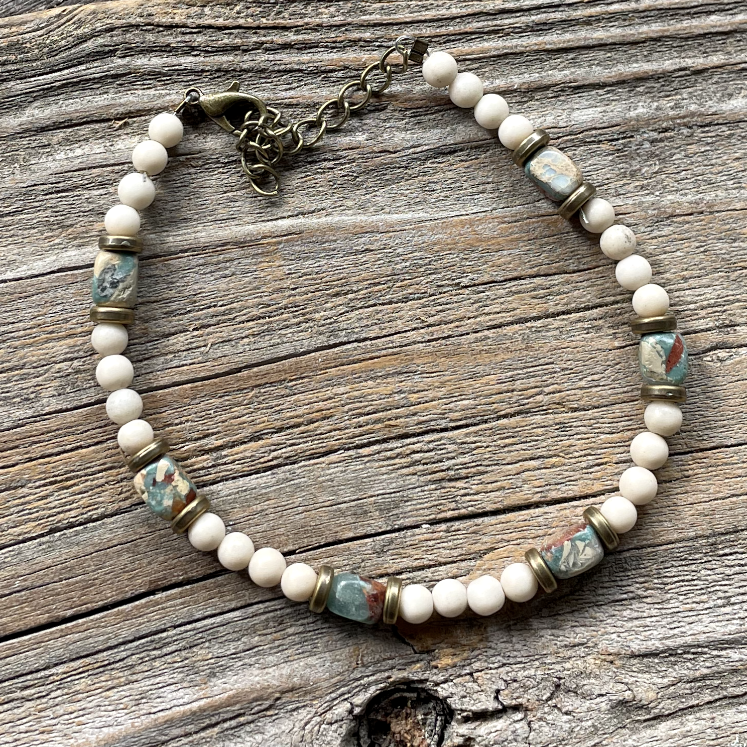 Beaded Bracelet with Sediment Jasper Accents 