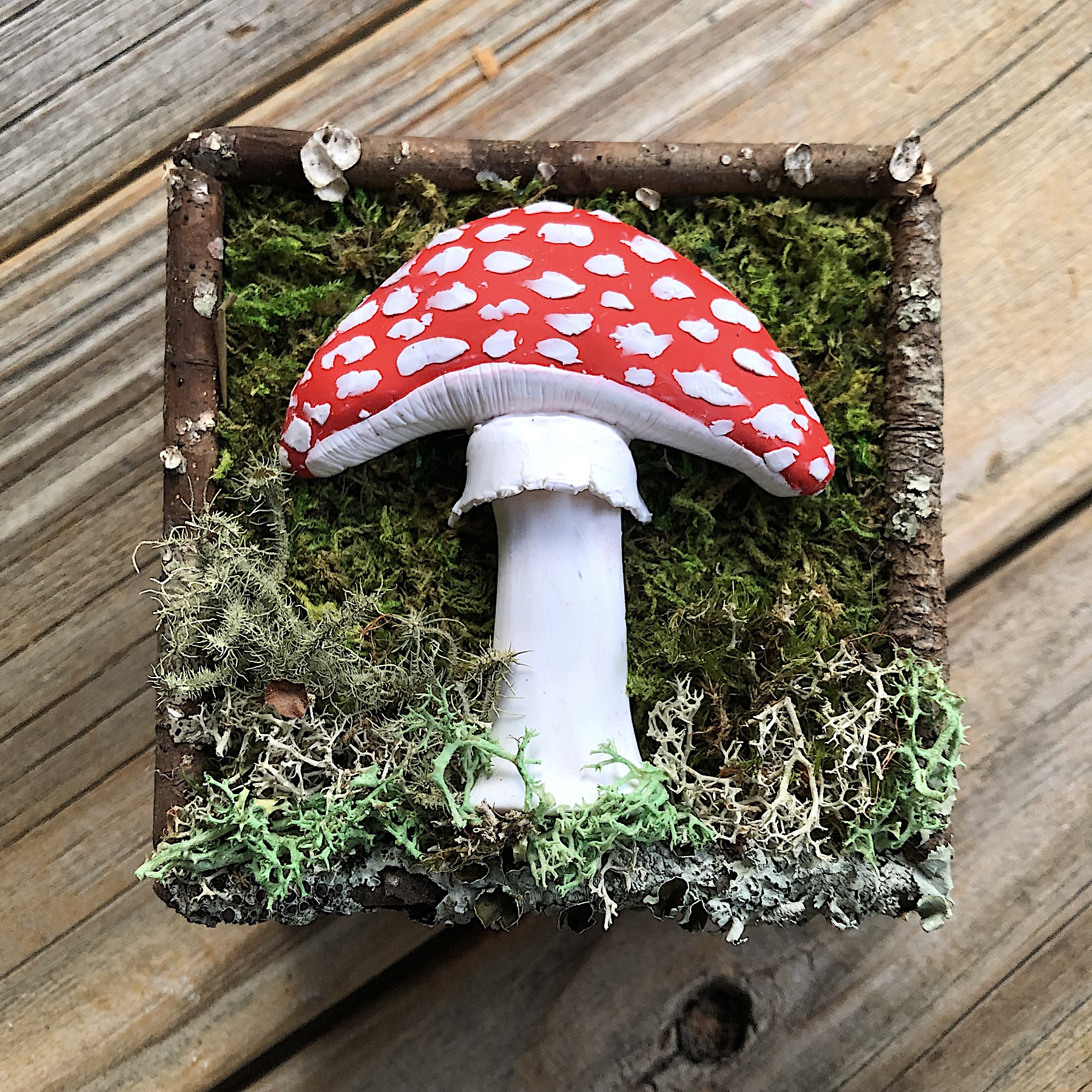 Handcrafted Amanita Mushroom Treasure Box 