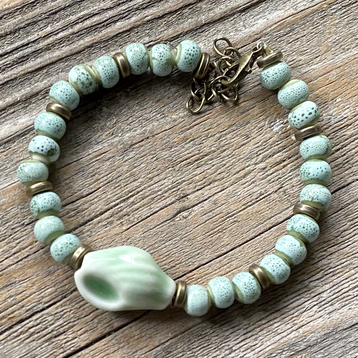 Mint Ceramic Bead Bracelet
