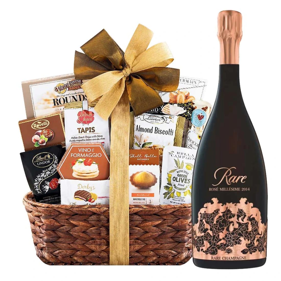 Luxury Gourmet Gift Basket with Rare Rosé Champagne