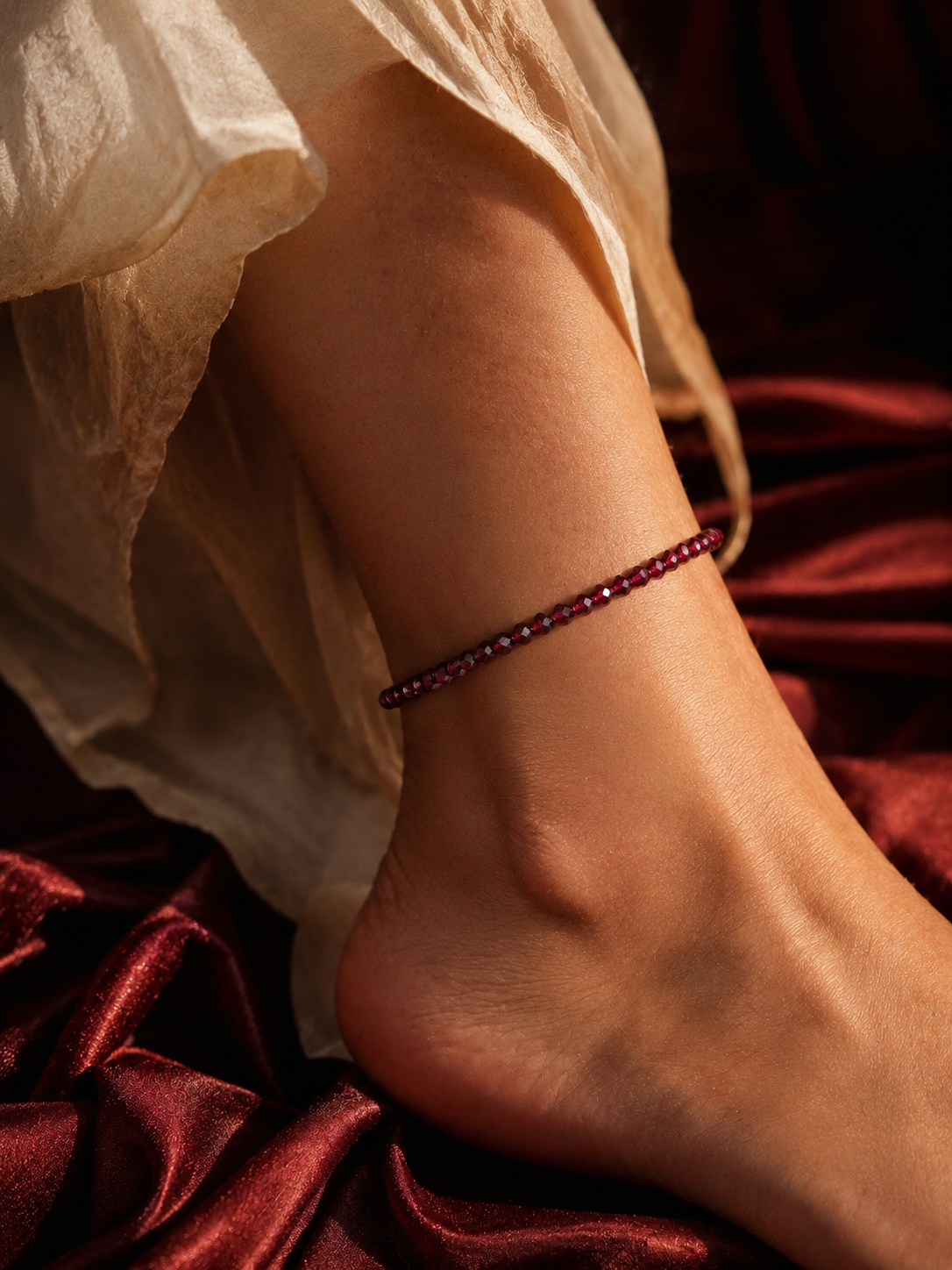 Red Garnet Anklet