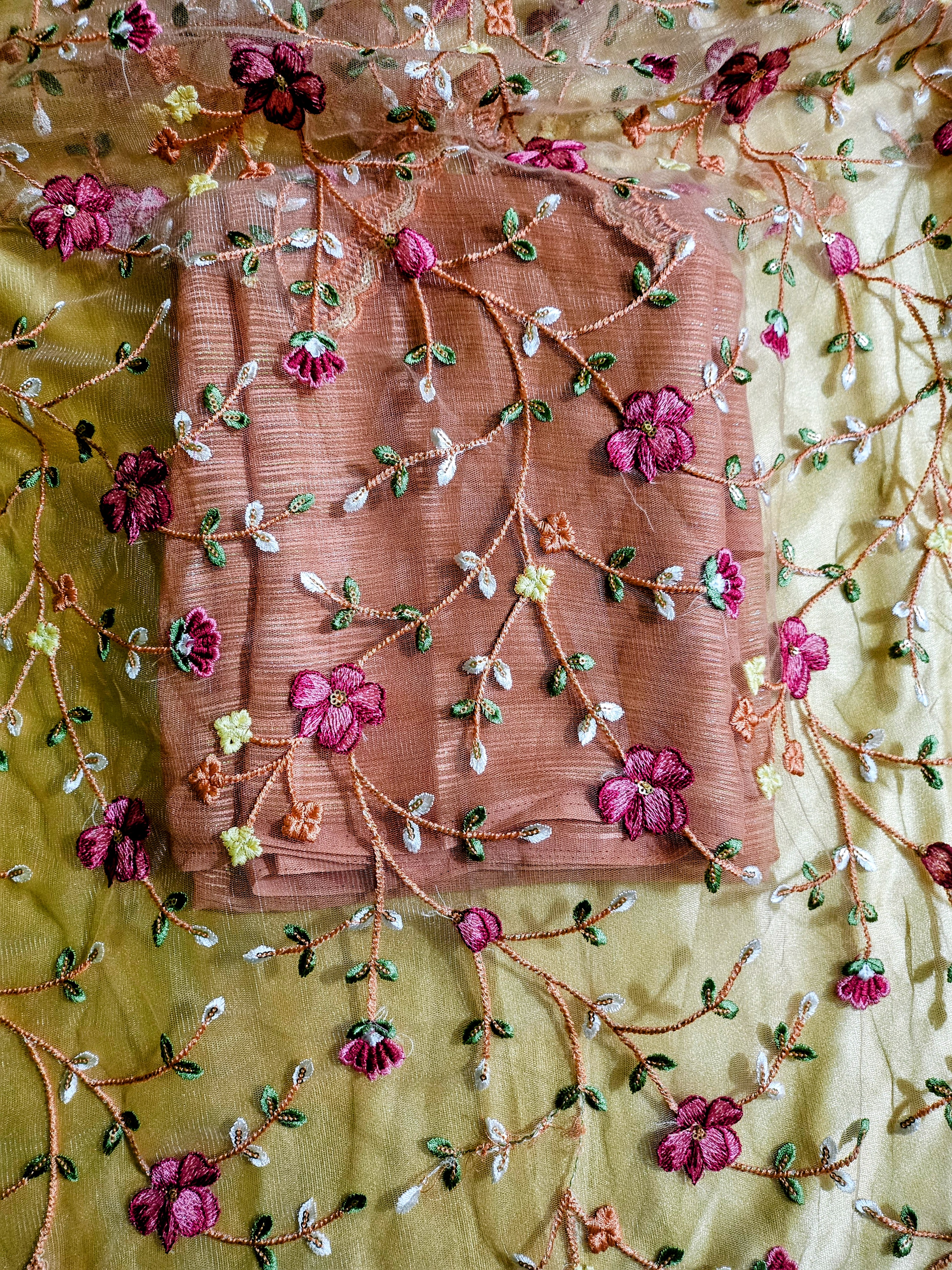 Shimmer with Embroidered Blouse 