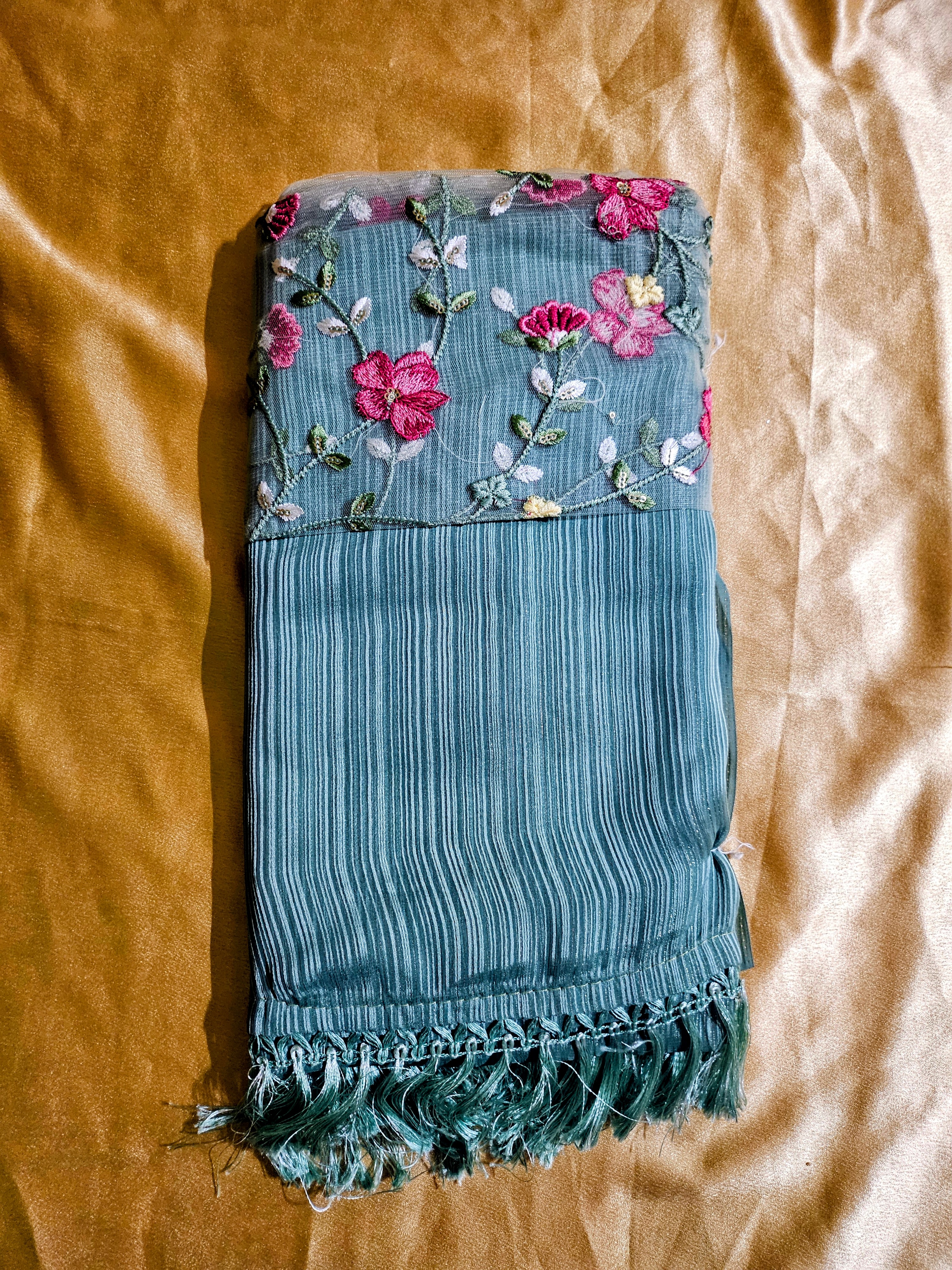 Shimmer with Embroidered Blouse 