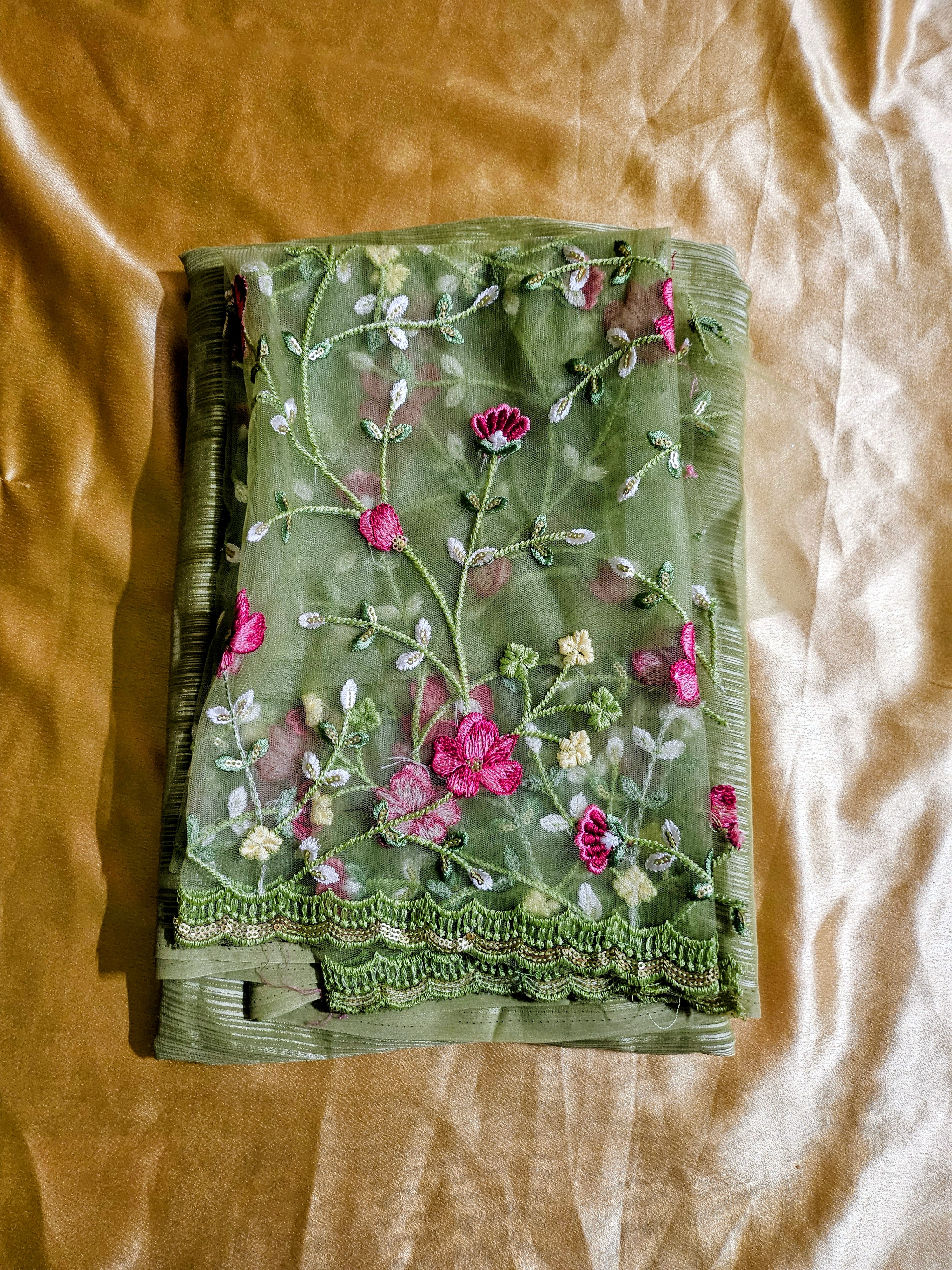Shimmer with Embroidered Blouse 
