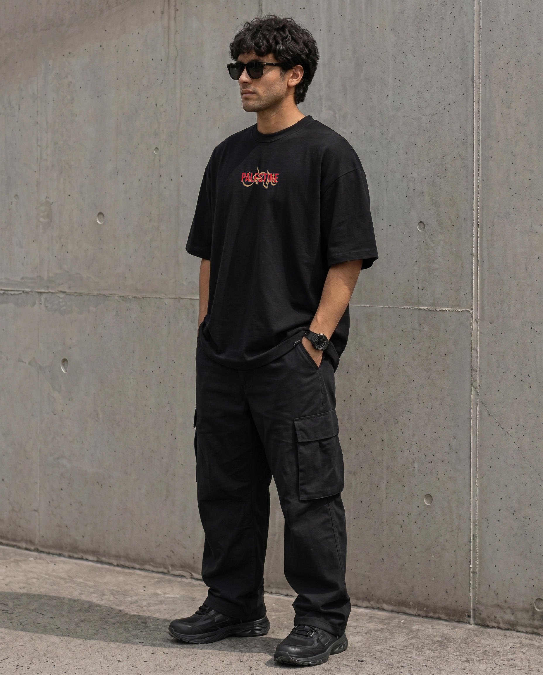 Palestine Oversized Graphic Print Streetwear T-Shirt