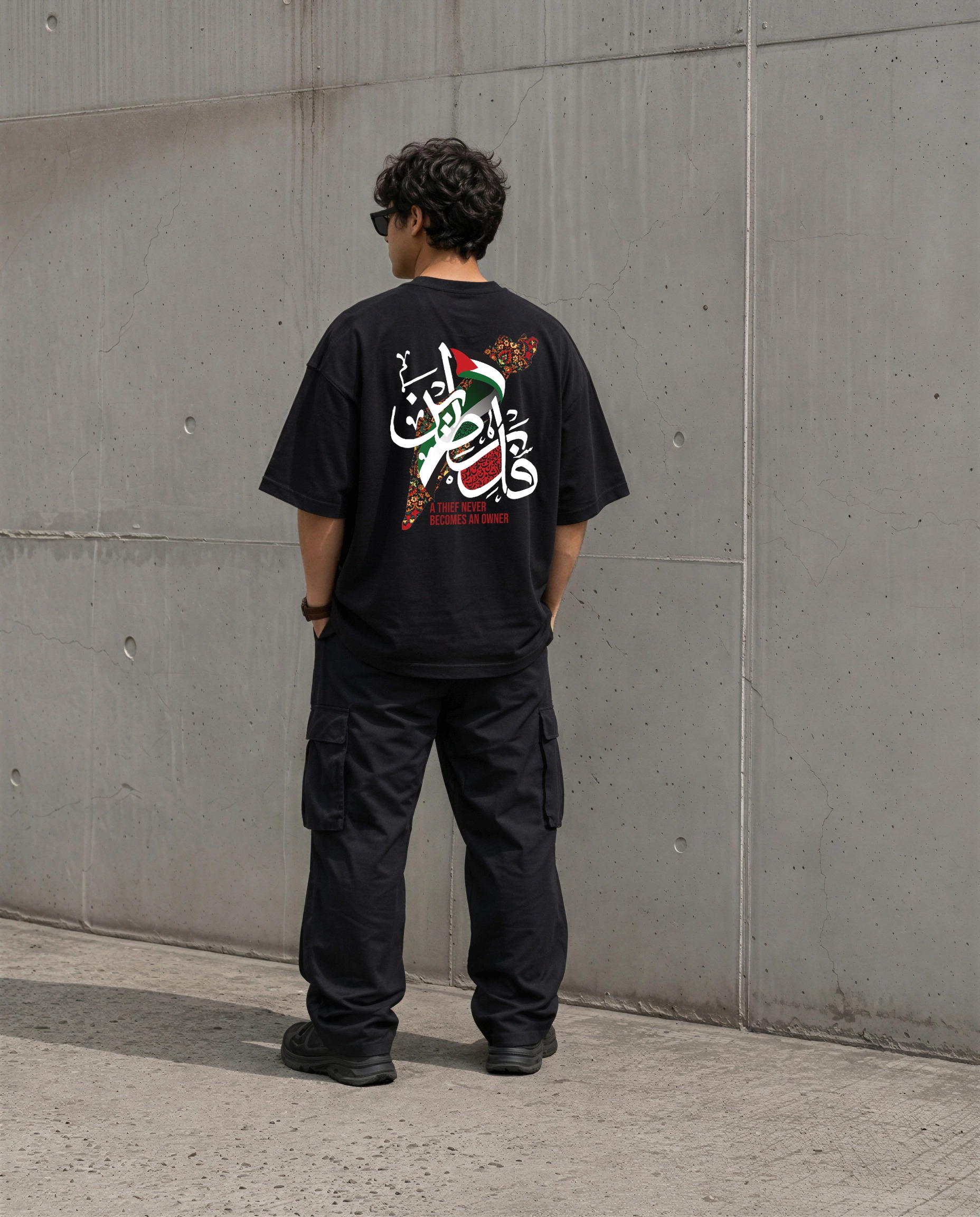 Palestine Oversized Graphic Print Streetwear T-Shirt
