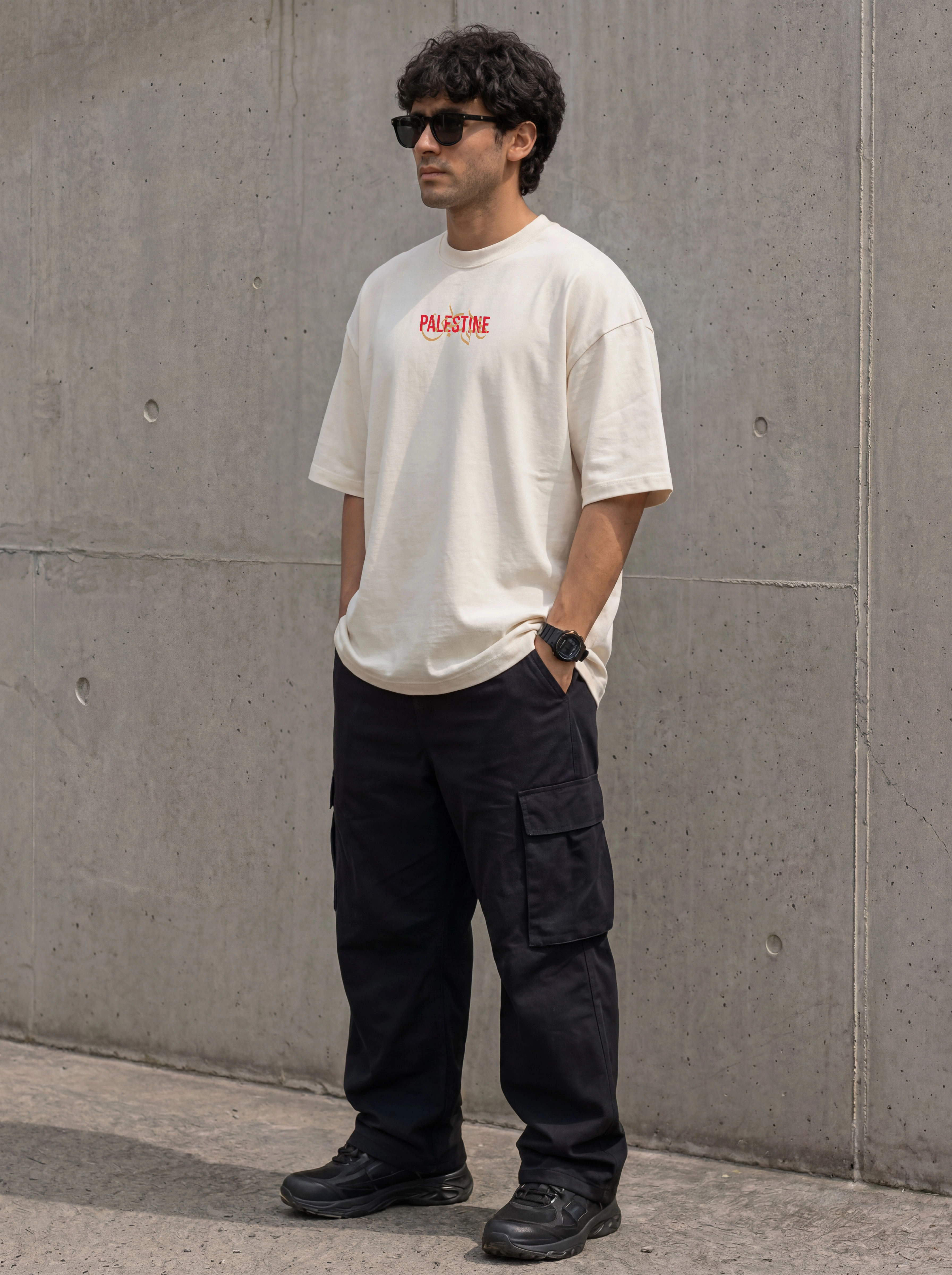 Palestine Oversized Graphic Print Streetwear T-Shirt