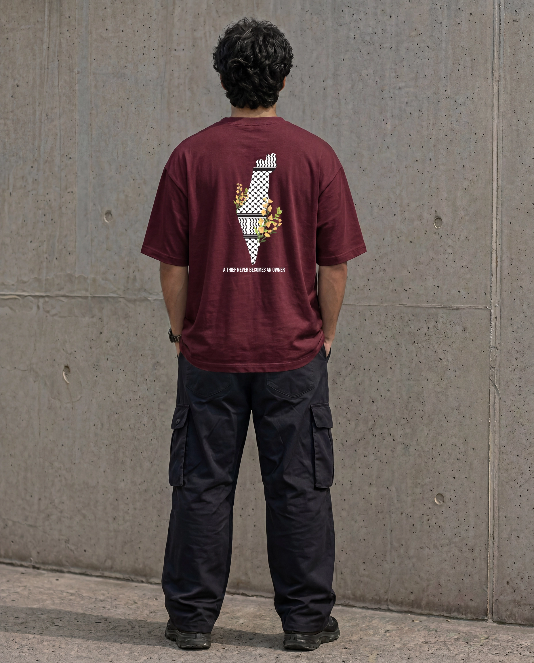 Palestine Oversized Graphic Print Streetwear T-Shirt