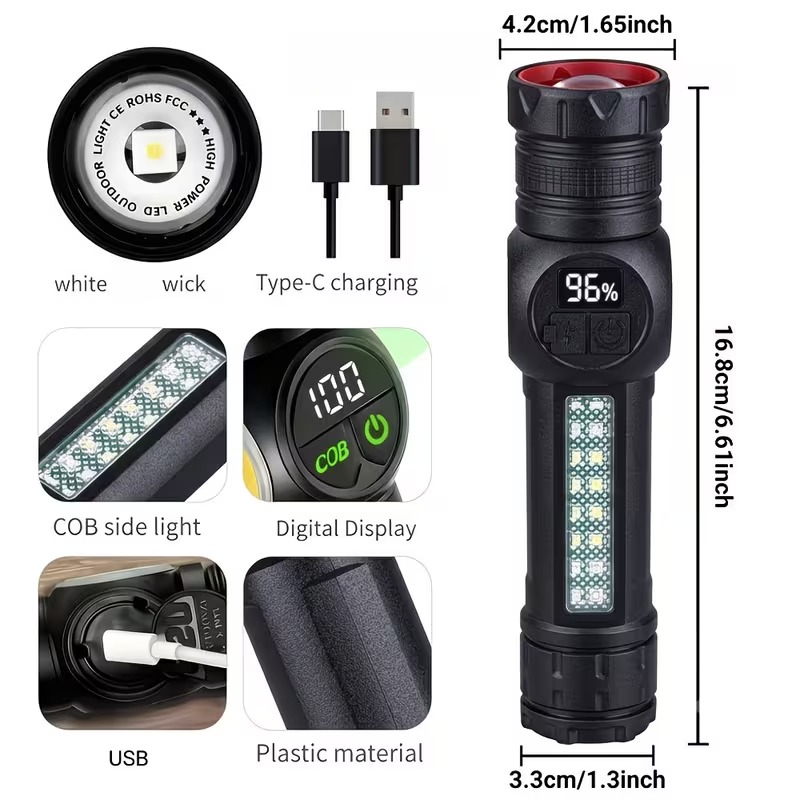 2PCS Super Bright Flashlight + Knife Set