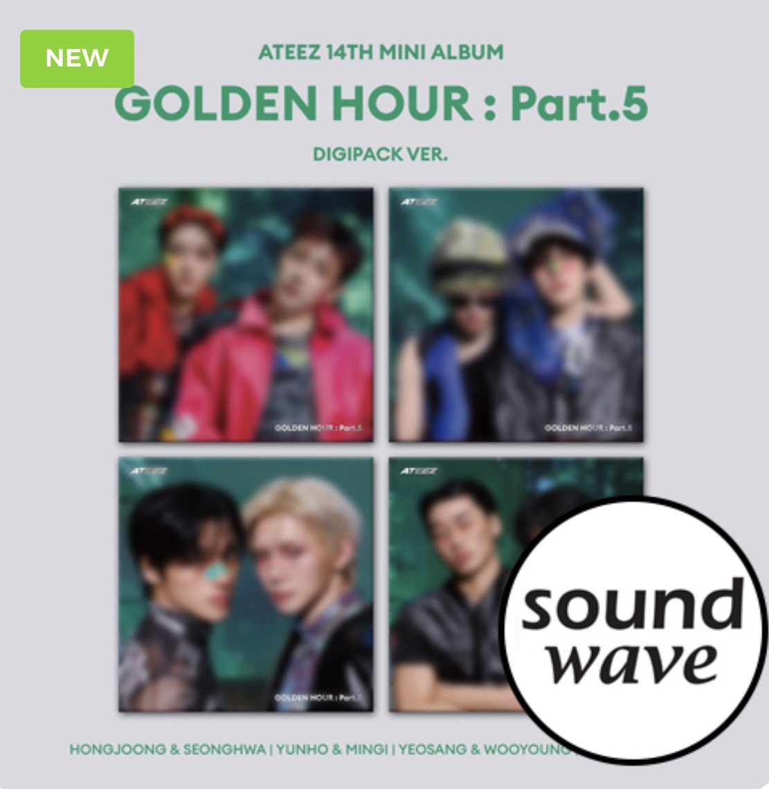 Pre Order ATEEZ – 14th Mini Album [GOLDEN HOUR : Part.5] (Unit DIGIPACK Ver.Random) Select POB