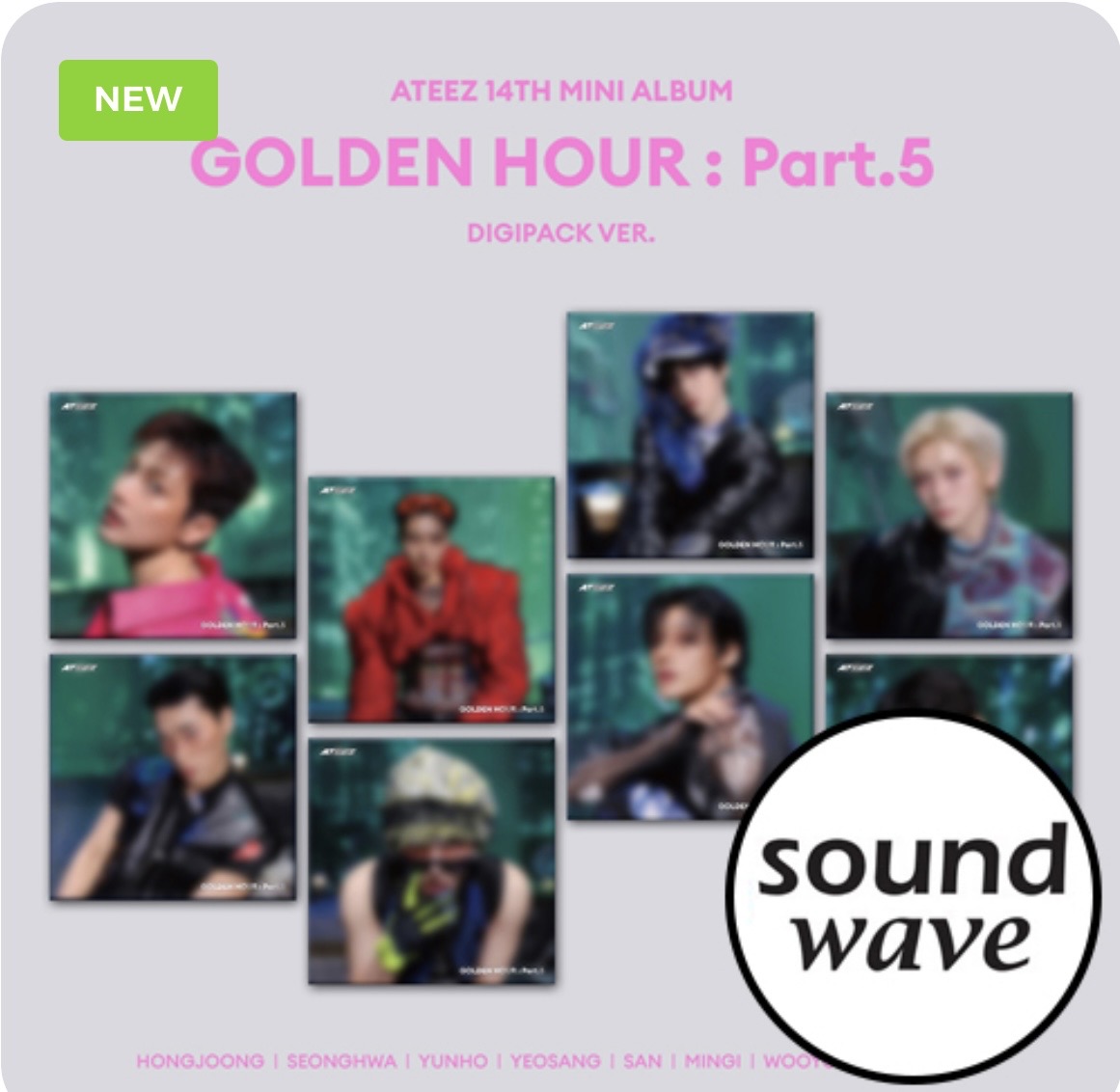 Pre Order ATEEZ – 14th Mini Album [GOLDEN HOUR : Part.5] (DIGIPACK Ver.Random) Select POB