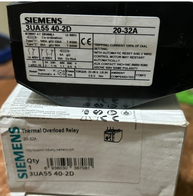 SIEMENS 3UA59 40-2M OVERLOAD RELAY 32A-45A