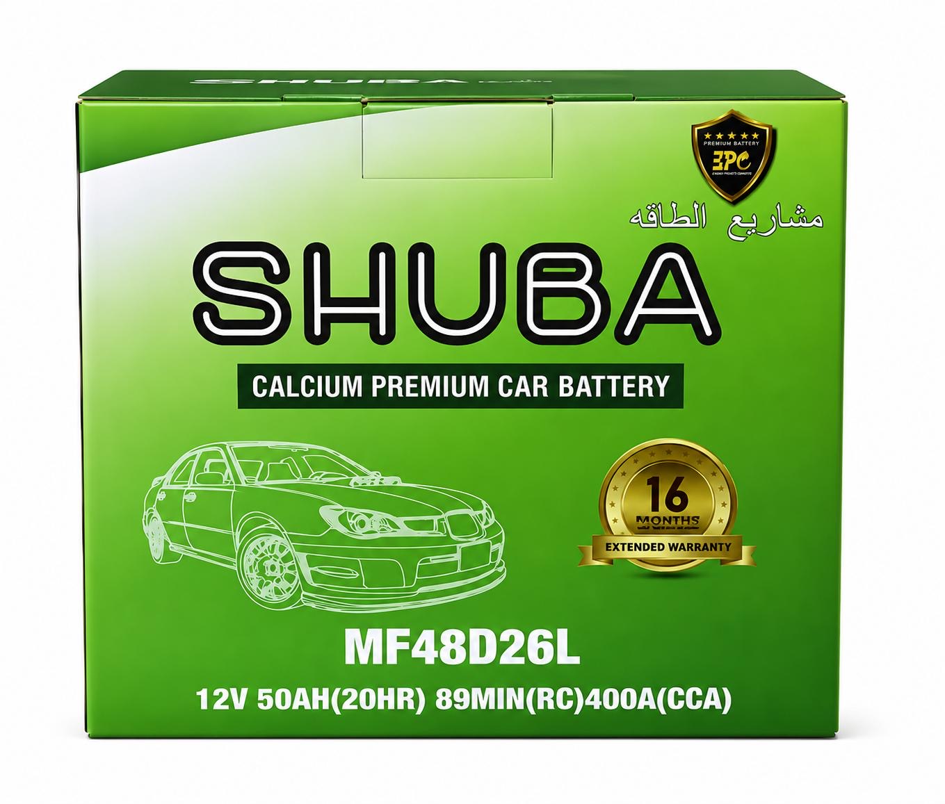 SHUBA Calcium Car Battery MF48D26L