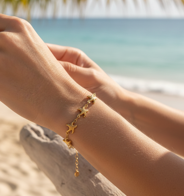 Bracelet étoile de mer doré