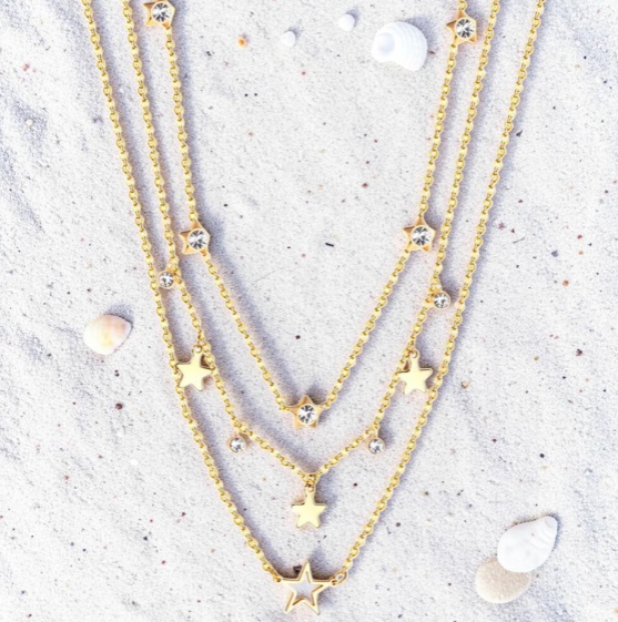 Collier étoiles dorées