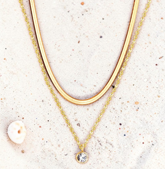 Collier double doré