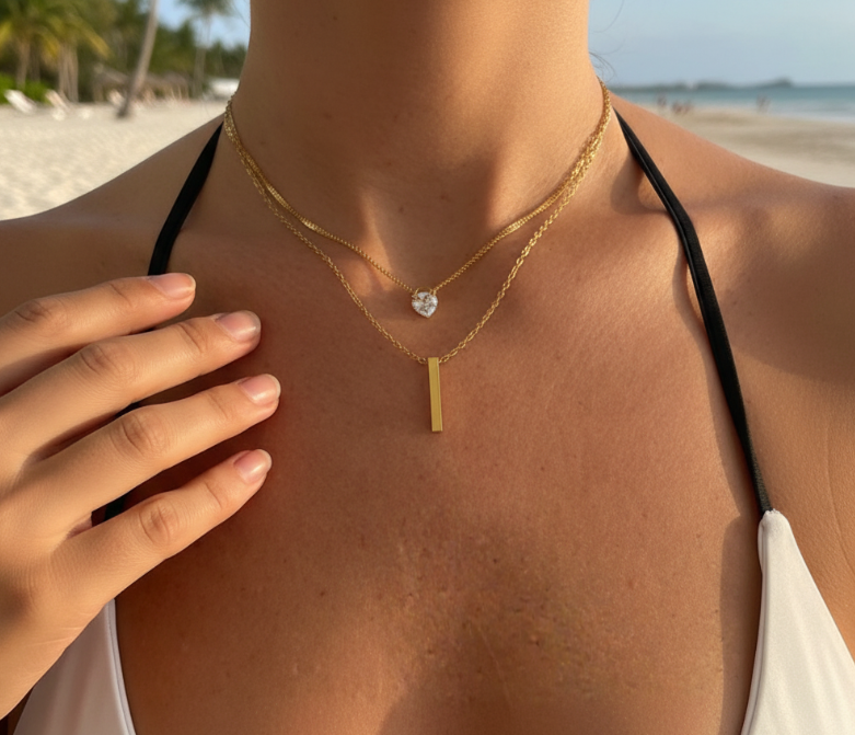Collier Double Rang Doré