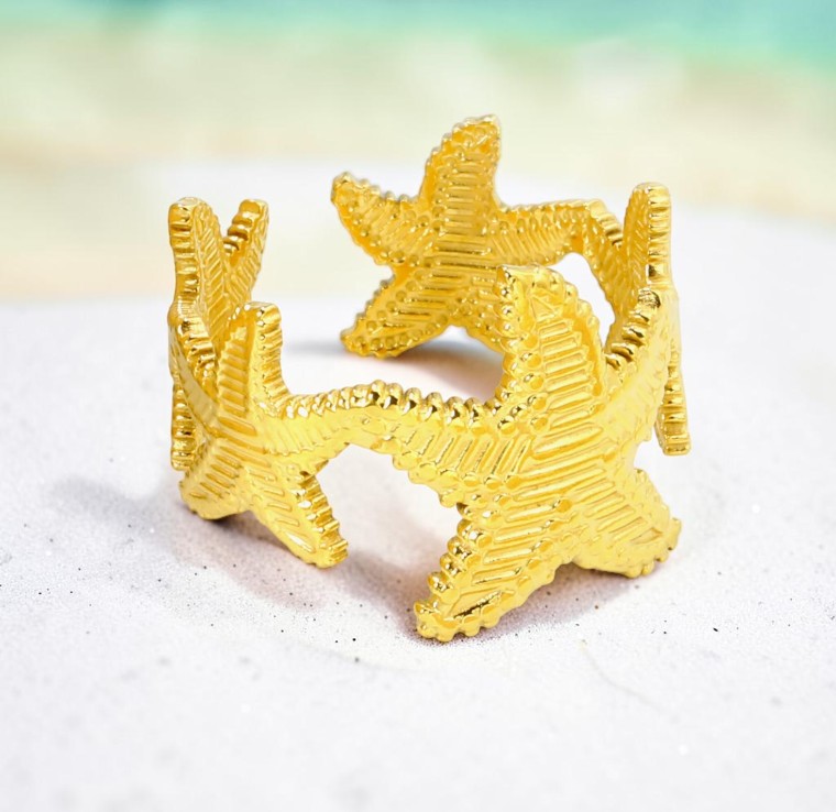 Bague étoile de mer dorée