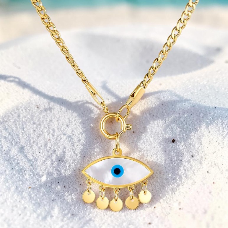 Collier Œil Porte-Bonheur Doré