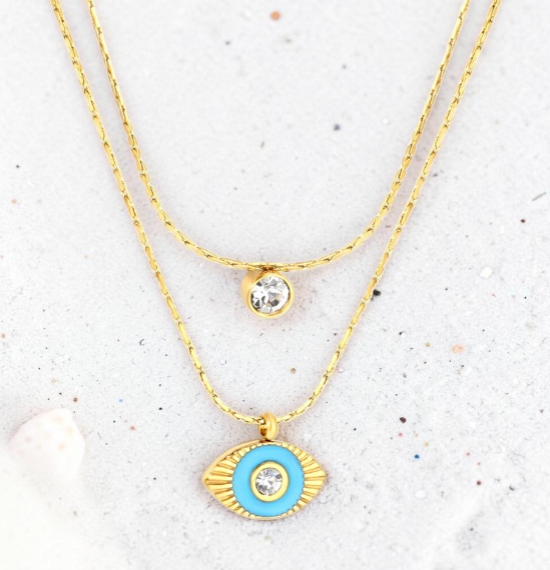 Collier Double Rang Œil Protecteur