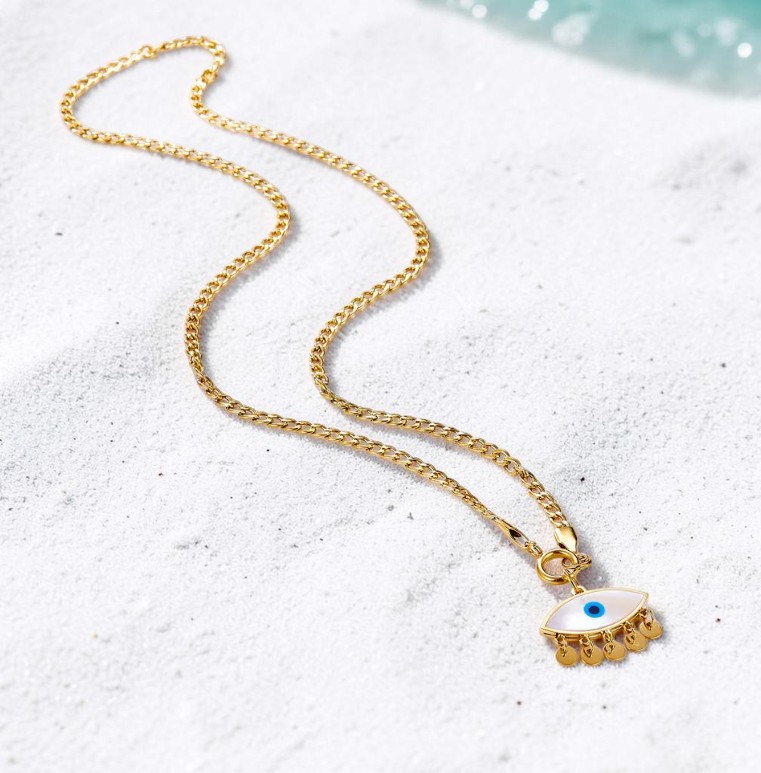 Collier Œil Porte-Bonheur Doré