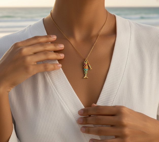 Collier Poisson Multicolore