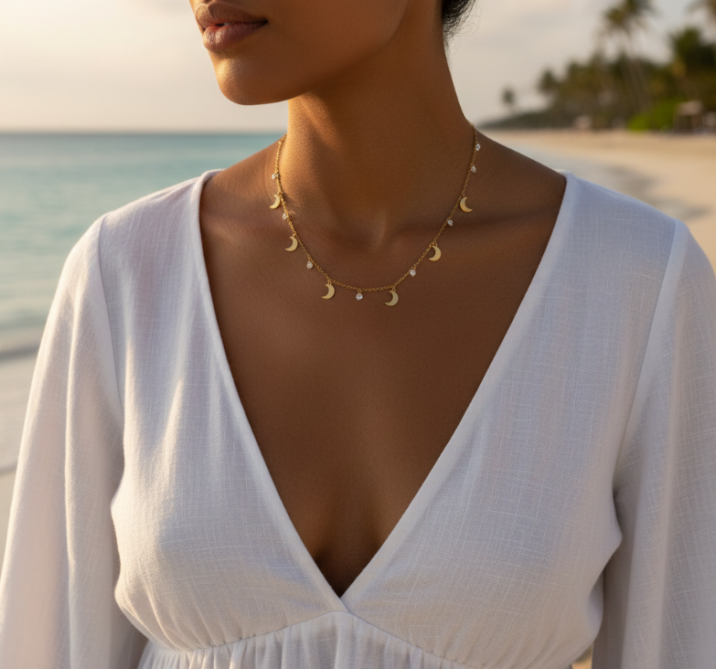 Collier Lune Doré