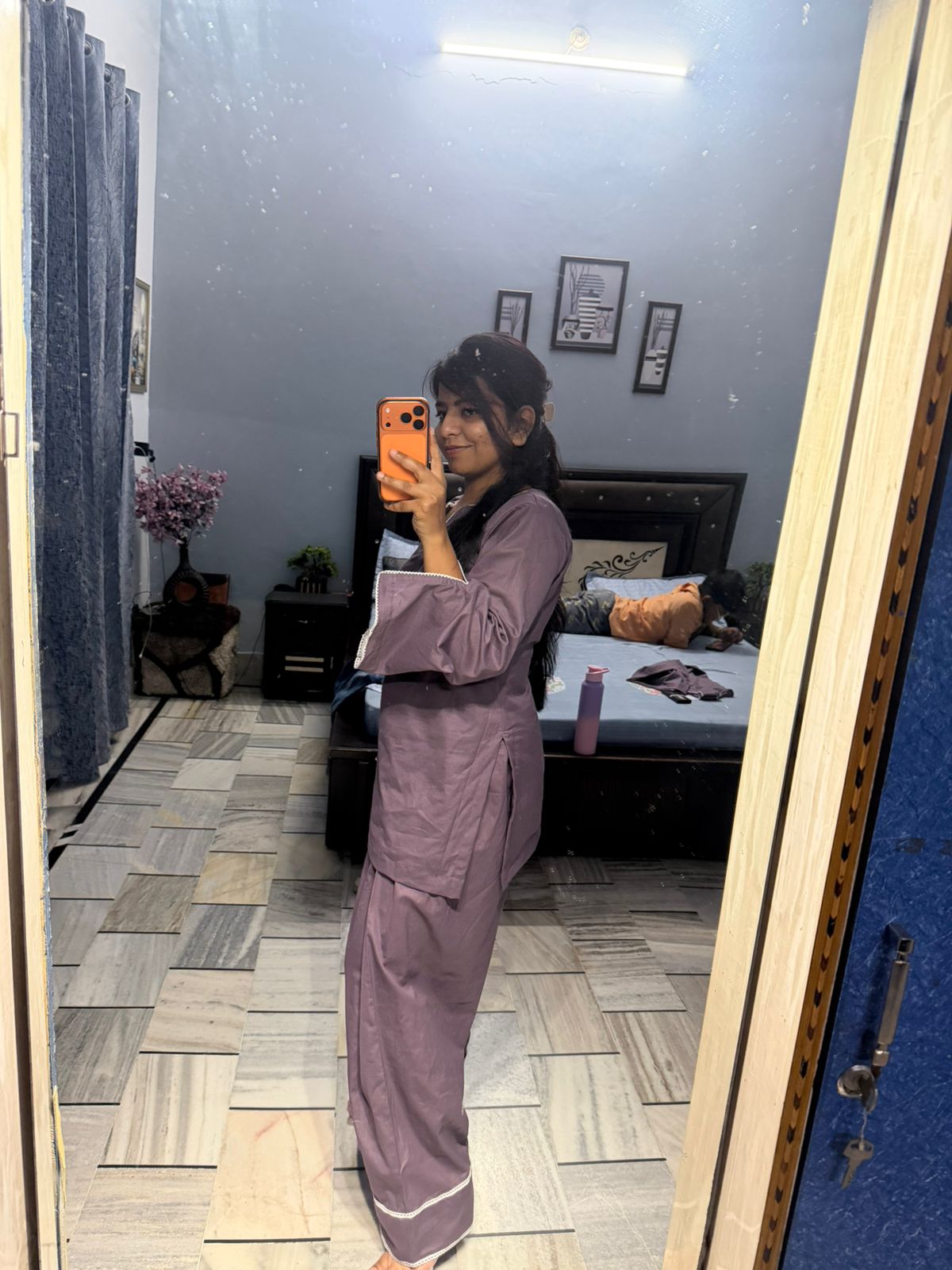  Farshi suit set in Powder Violet shade