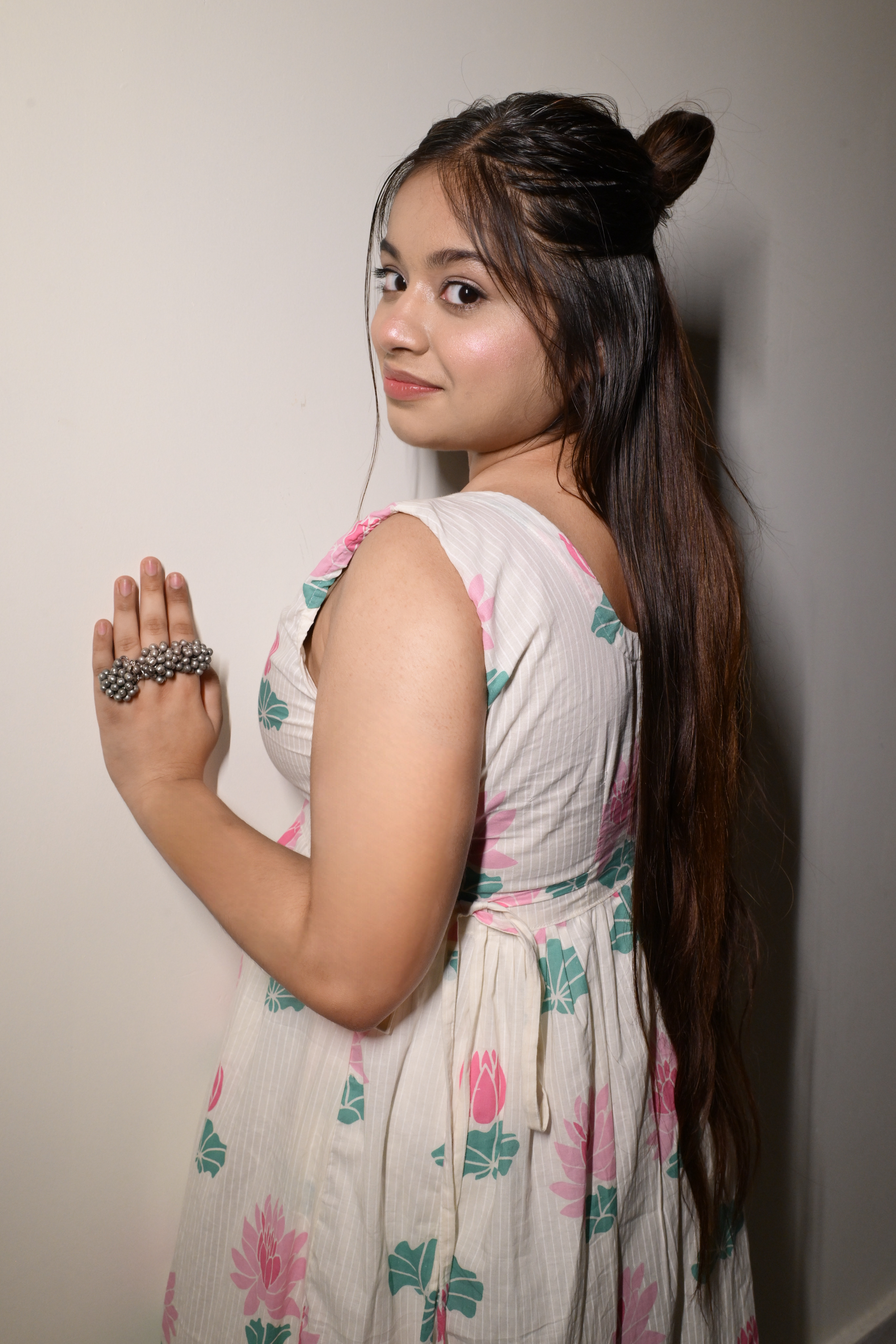  Lotus Bloom White kurta