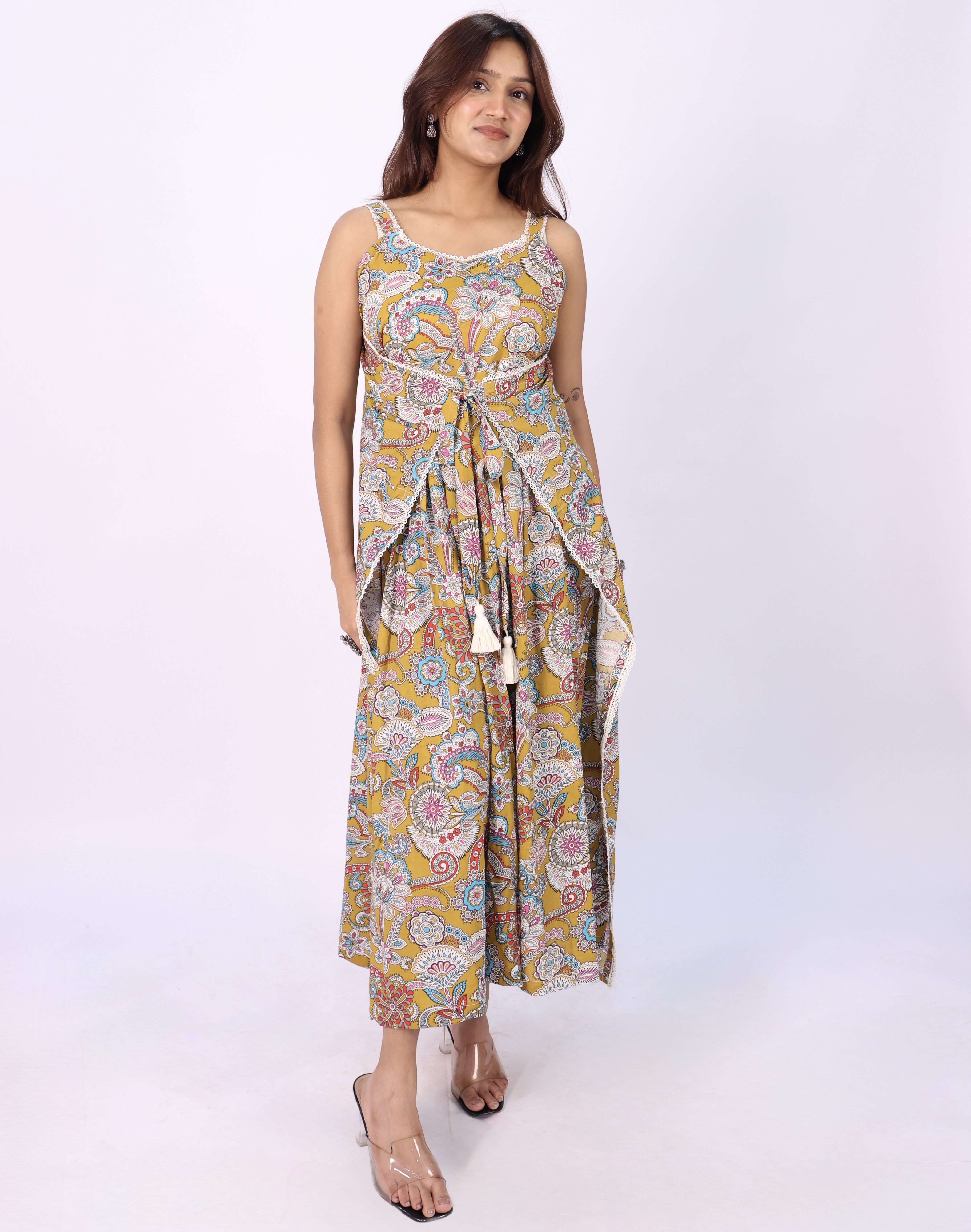 Kalamkari Printed Rollover Dress