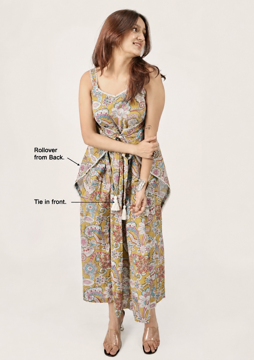 Kalamkari Printed Rollover Dress