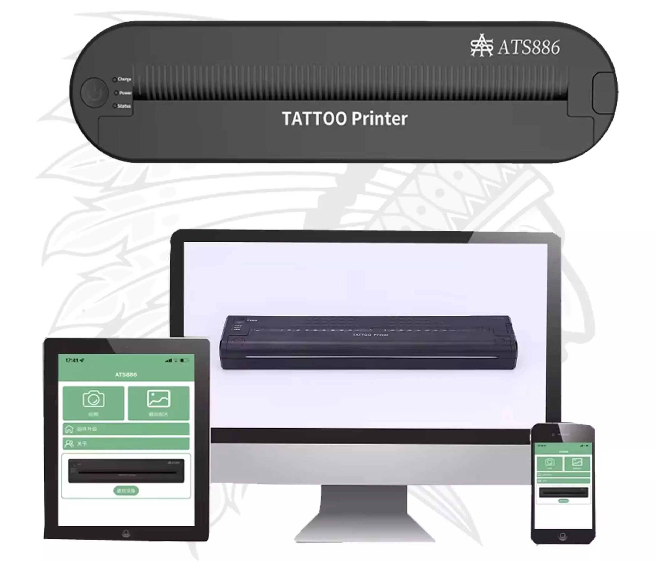 Impressora ATS886L para Decalque de Tatuagem A4 Termica