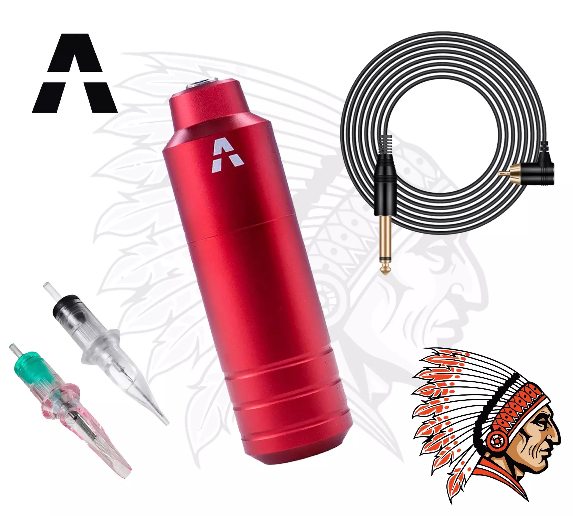 Maquina Pen Aston Mini Steel Tatuagem Profissional Universal - Azul