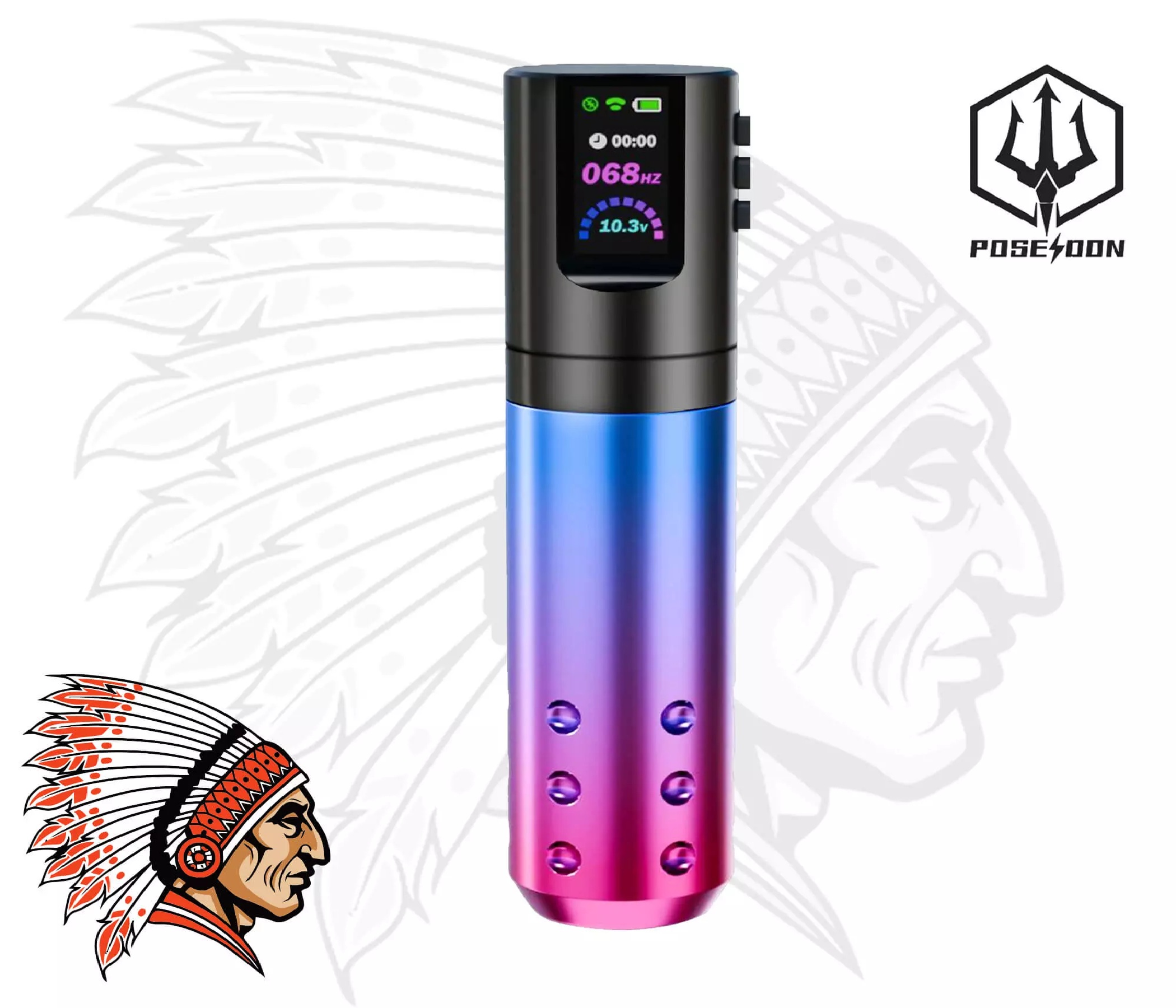 Maquina de Tatuagem Pen Poseidon Charm Bateria Integrada Wireless Tattoo