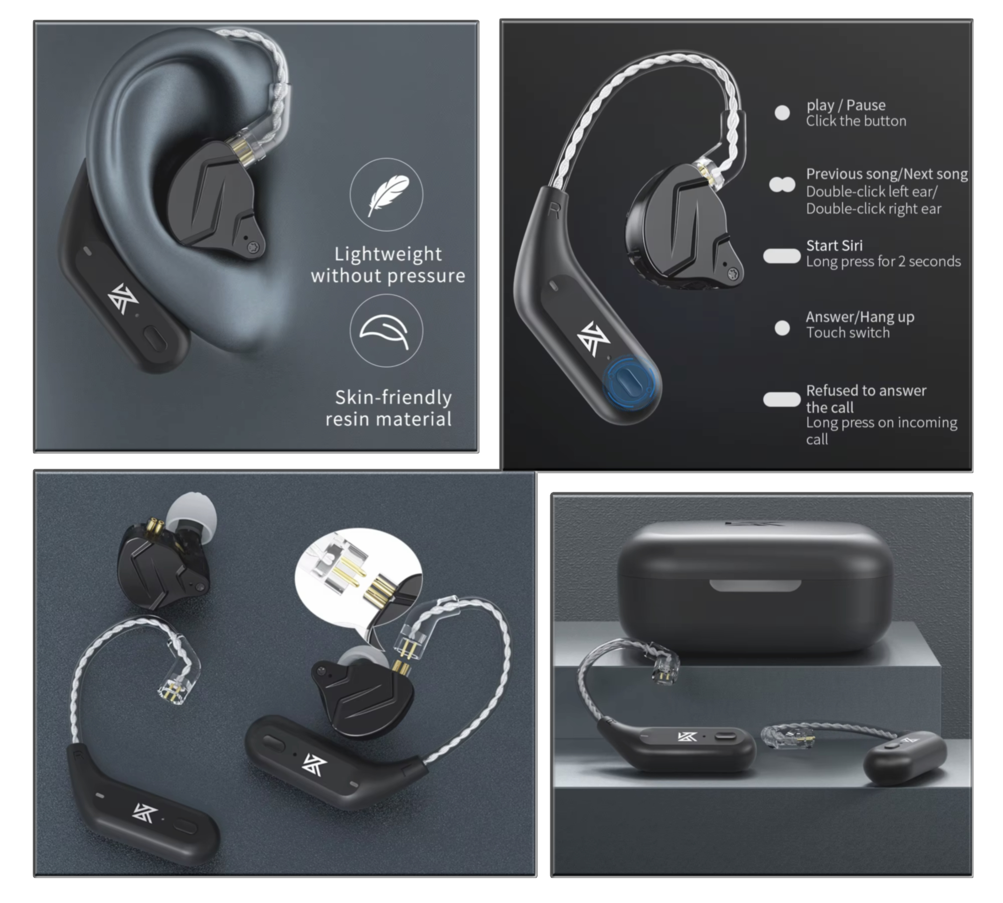 Bateria para Fone de Ouvido KZ conexão Bluetooth sem fio