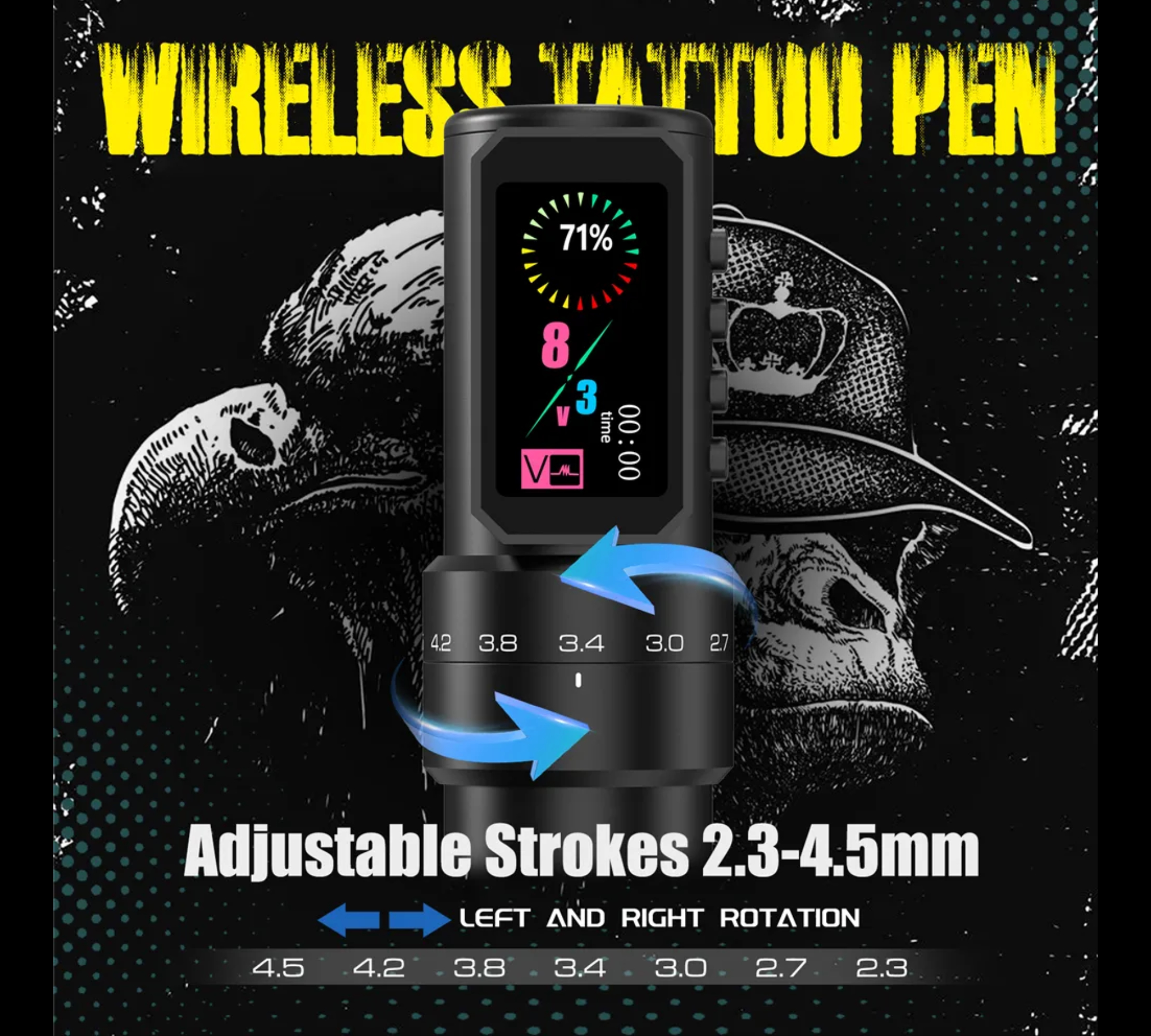 Pen Maquina Tattoo Flip Skin Cartucho Universal Ajuste Curso