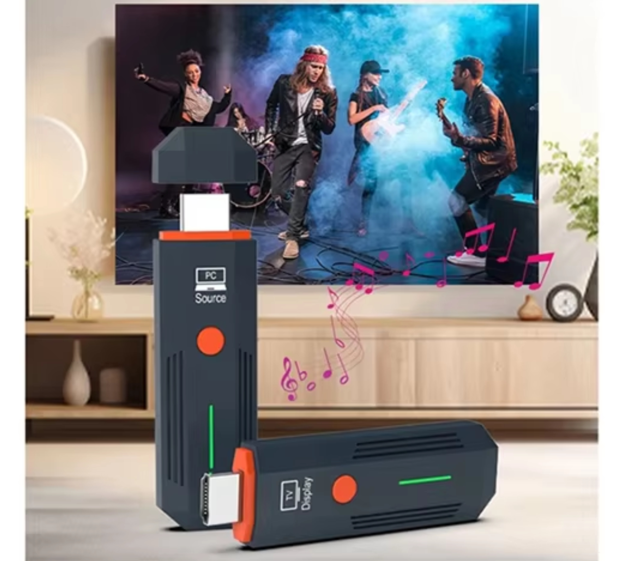 Transmissor e Receptor HDMI  Video 4k e Áudio Sem Fio Plug and Play