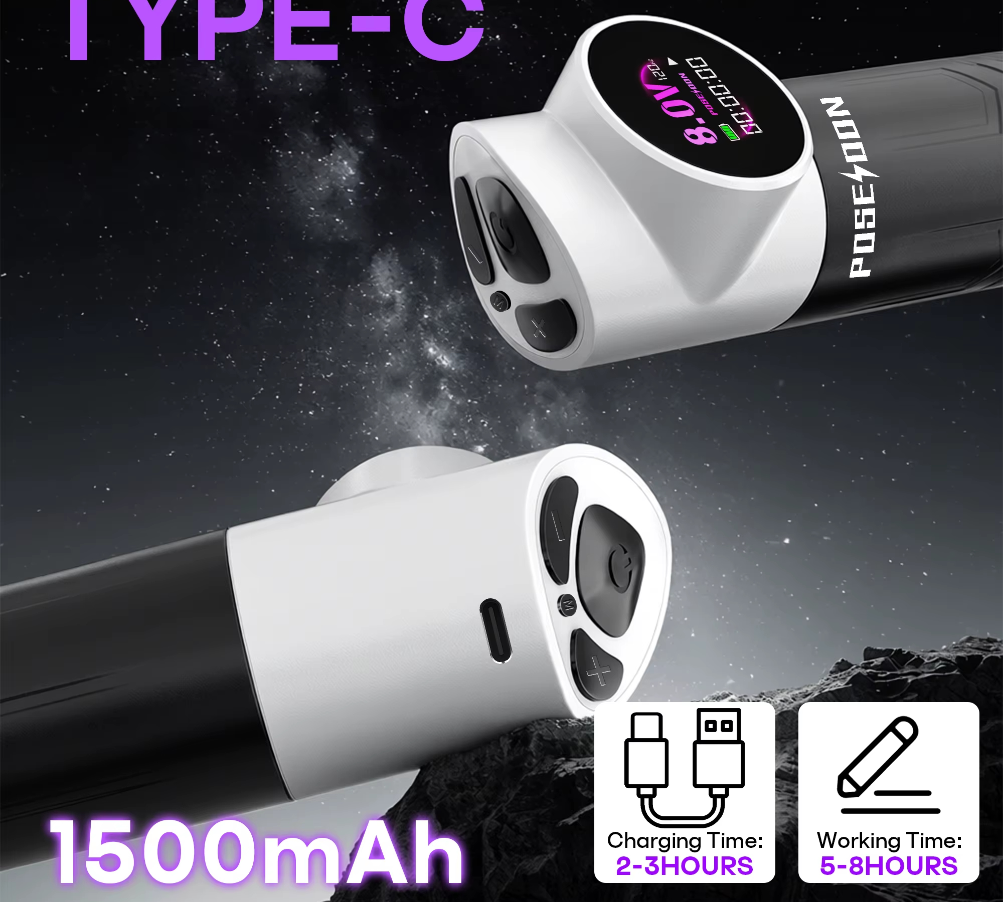 Maquina Pen Poseidon EVO Panda Bateria Integrada Cartucho Universal
