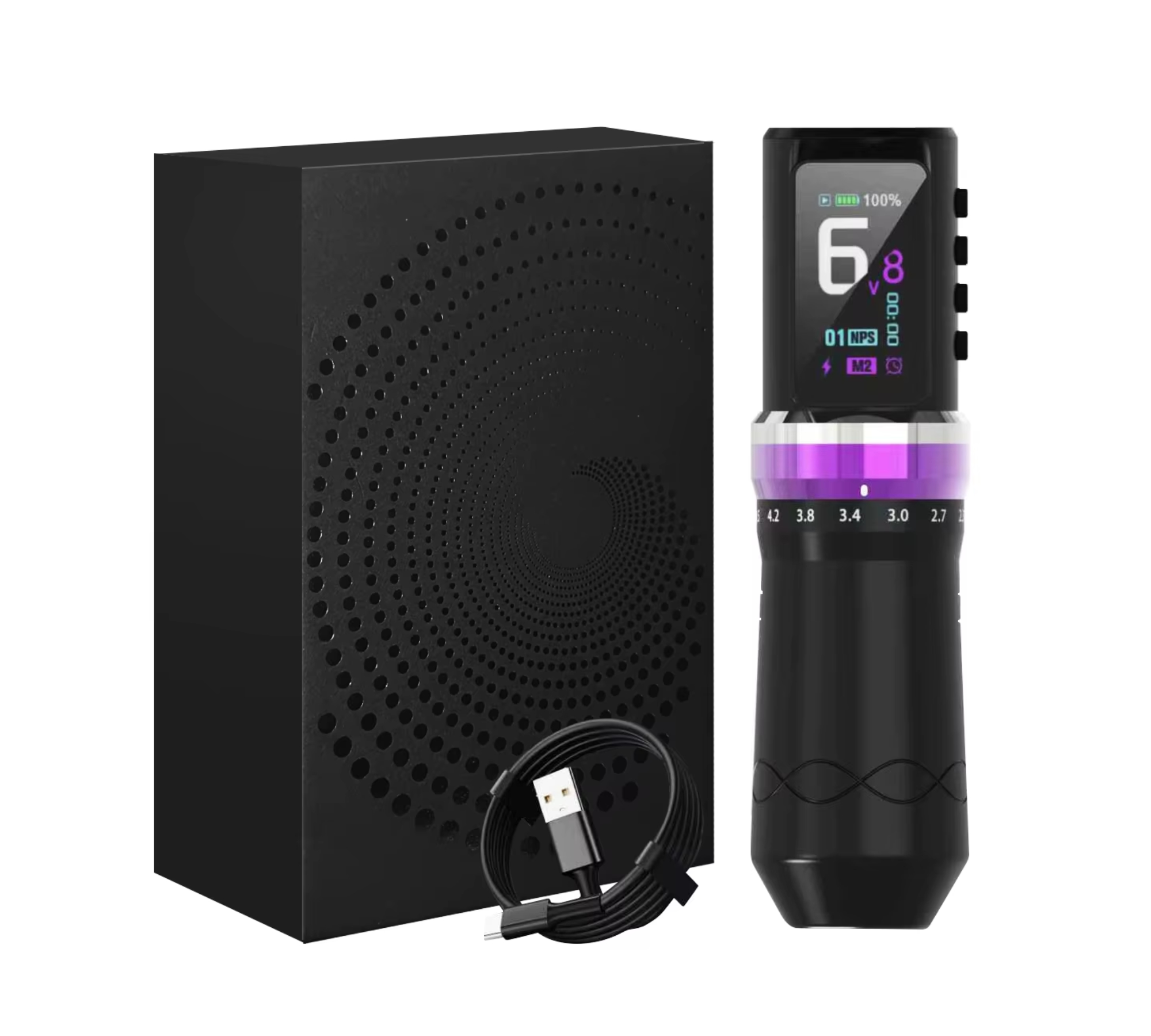 Máquina Tatuagem Pen Flip Tuned Bateria Wireless Ajuste De Curso 10000RPM