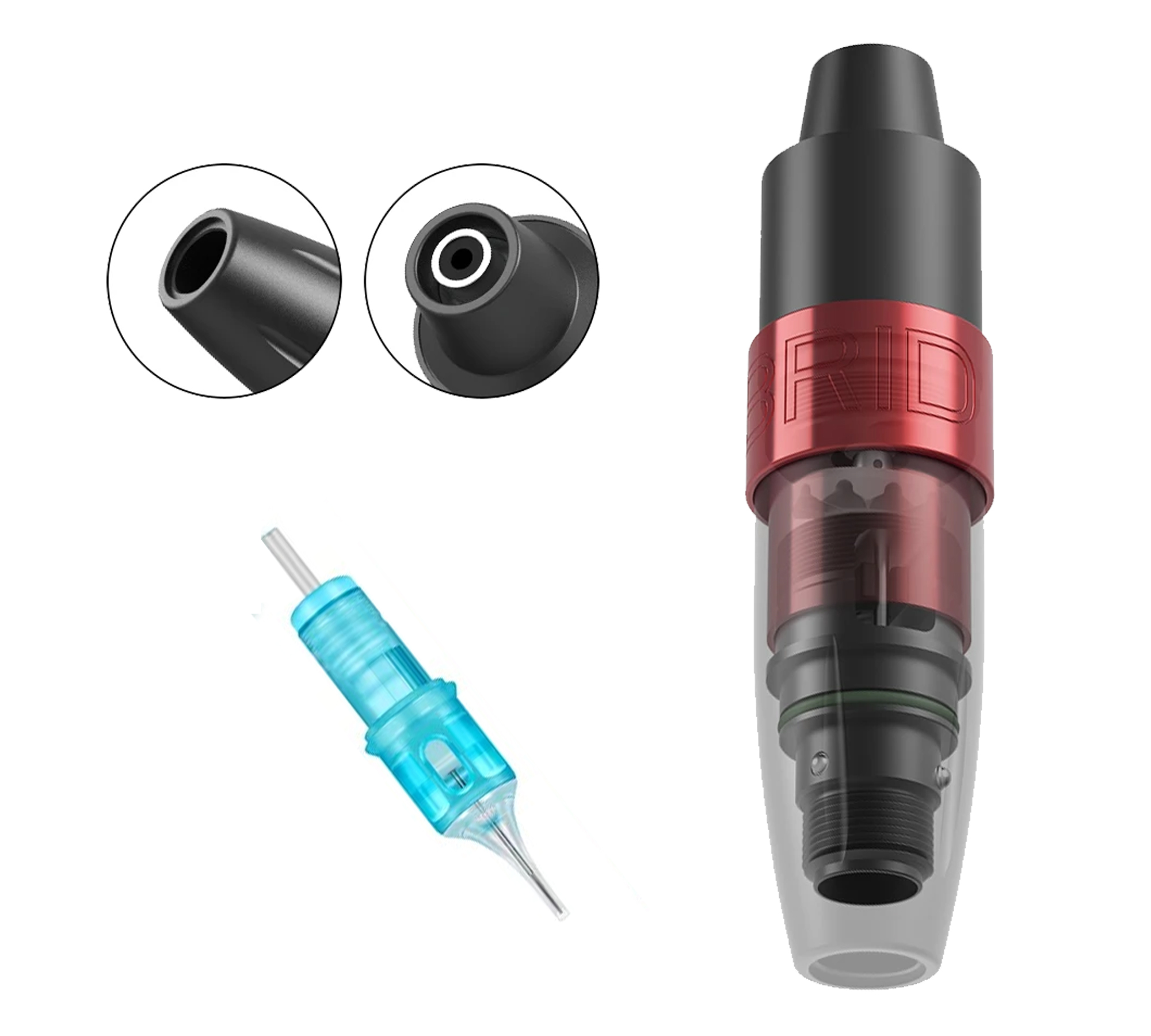 Maquina Pen Stigma RCA Grip Regulável Tattoo para Cartucho Universal